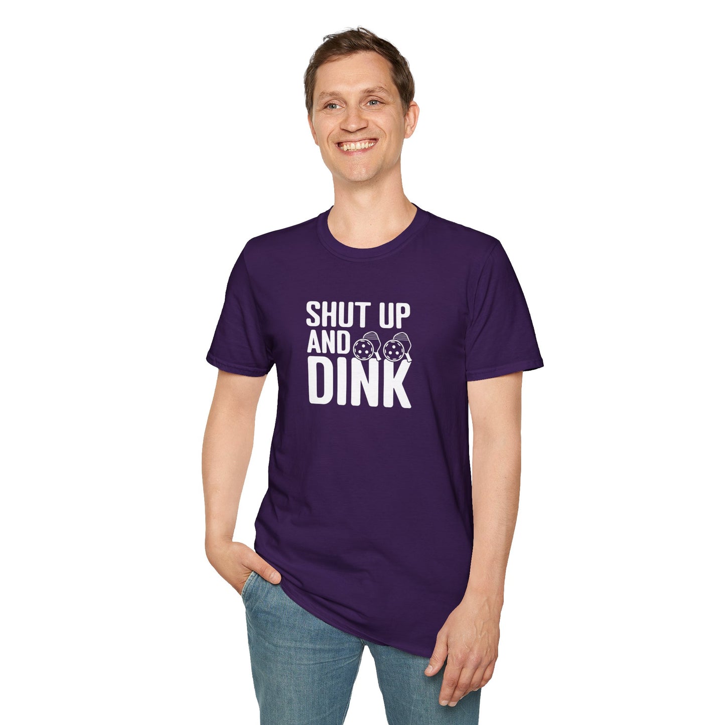 Men's Funny Pickleball T-shirt - Shut Up and Dink