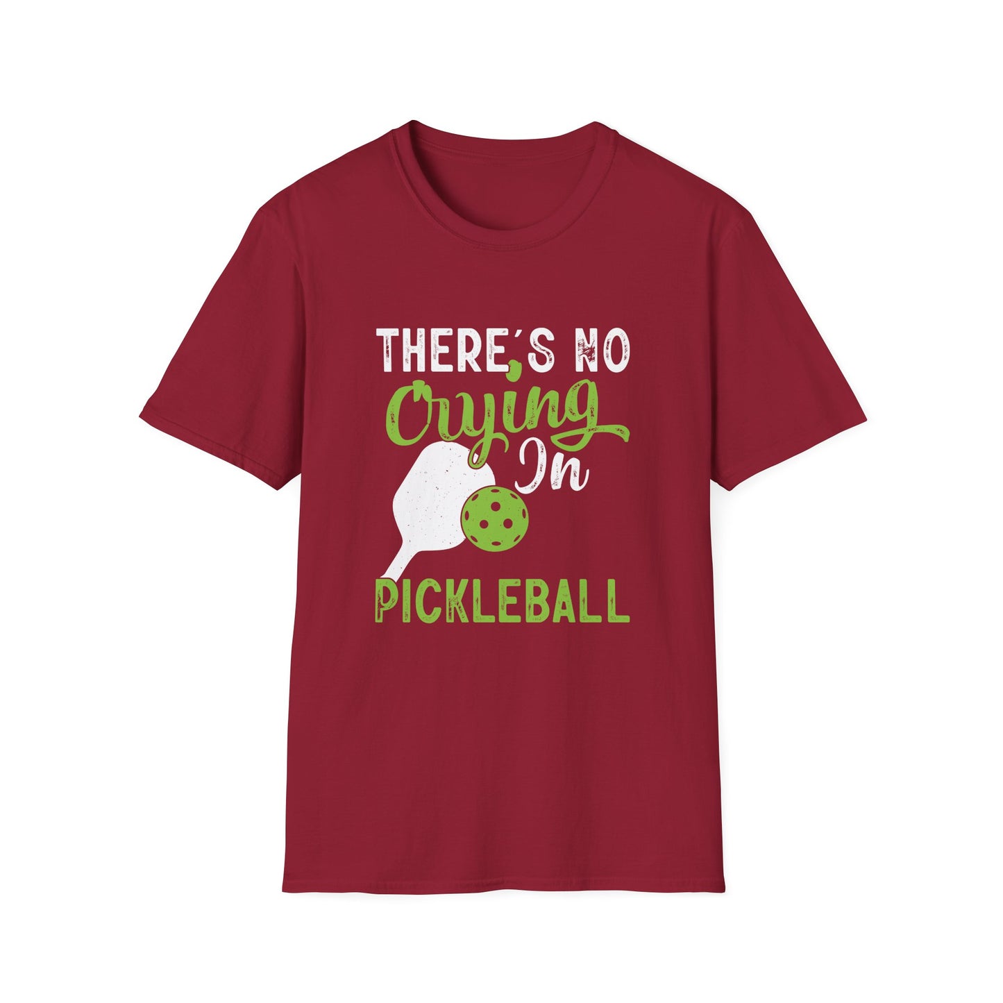 Women's Playful Pickleball T-shirt - There's No Crying in Pickleball Red