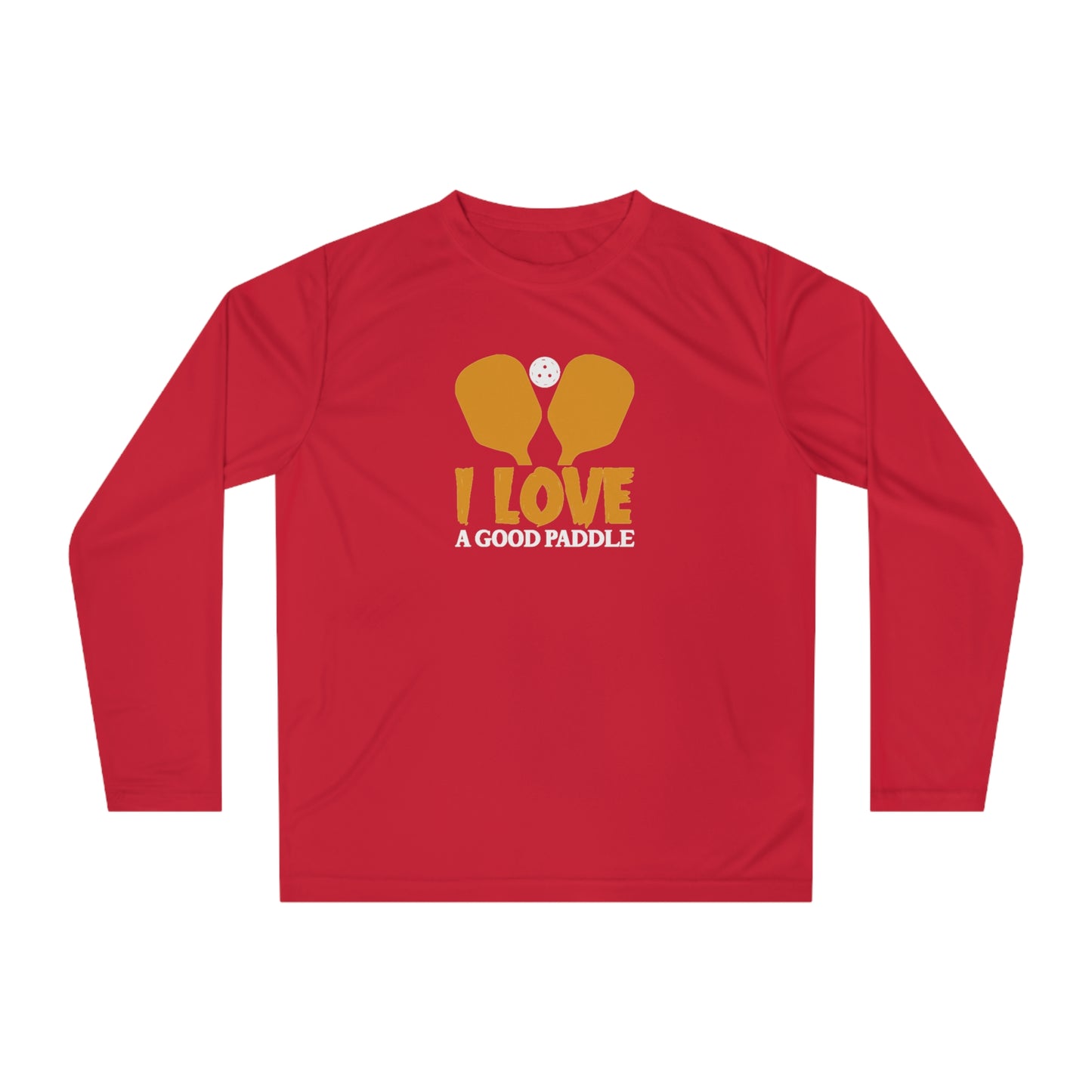 Women's Durable Pickleball Long Sleeves top - I Love a Good Paddle Red