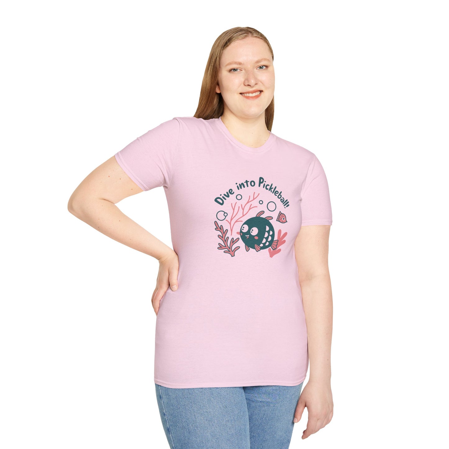 Women's Witty Pickleball T-shirt - Dive into Pickleball