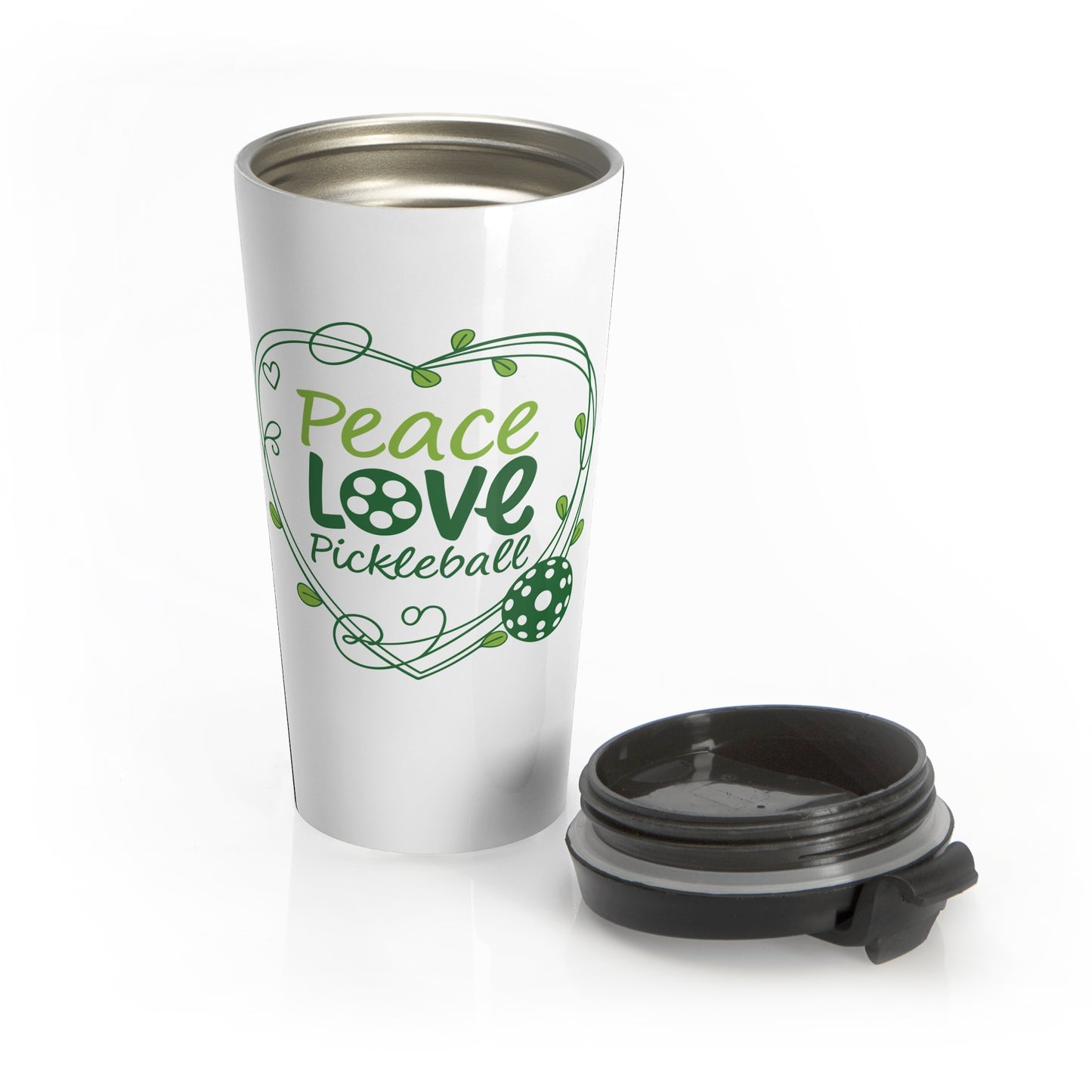 Pickleball Stylish Travel Mug - Peace Love Pickleball