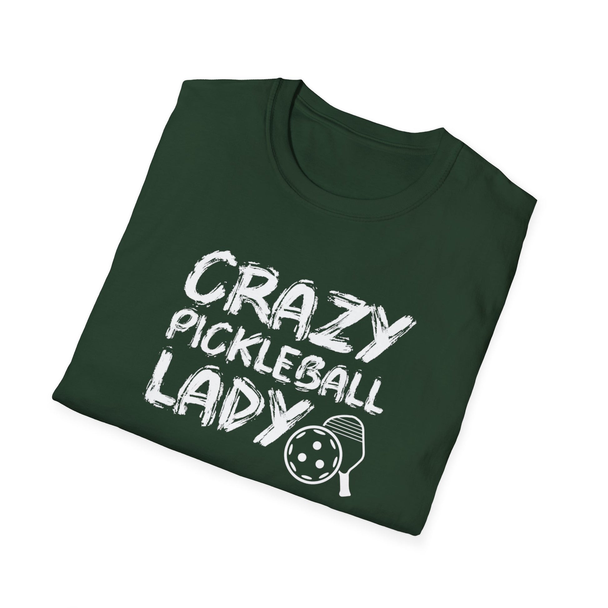 Women's Unique Pickleball T-shirt - Crazy Pickleball Lady