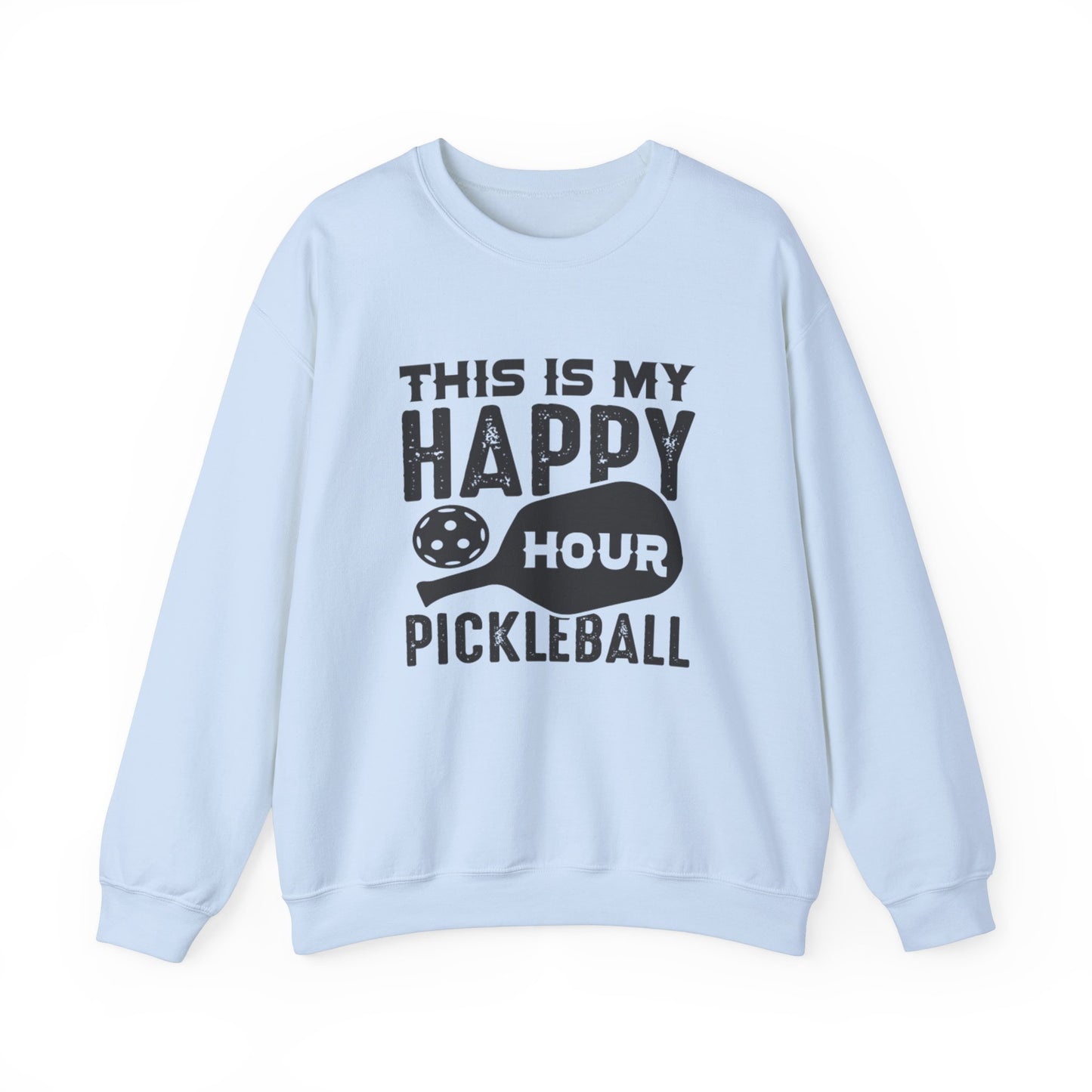 Women's Pickleball Sweatshirt - This is My Happy Hour Pickleball Blue