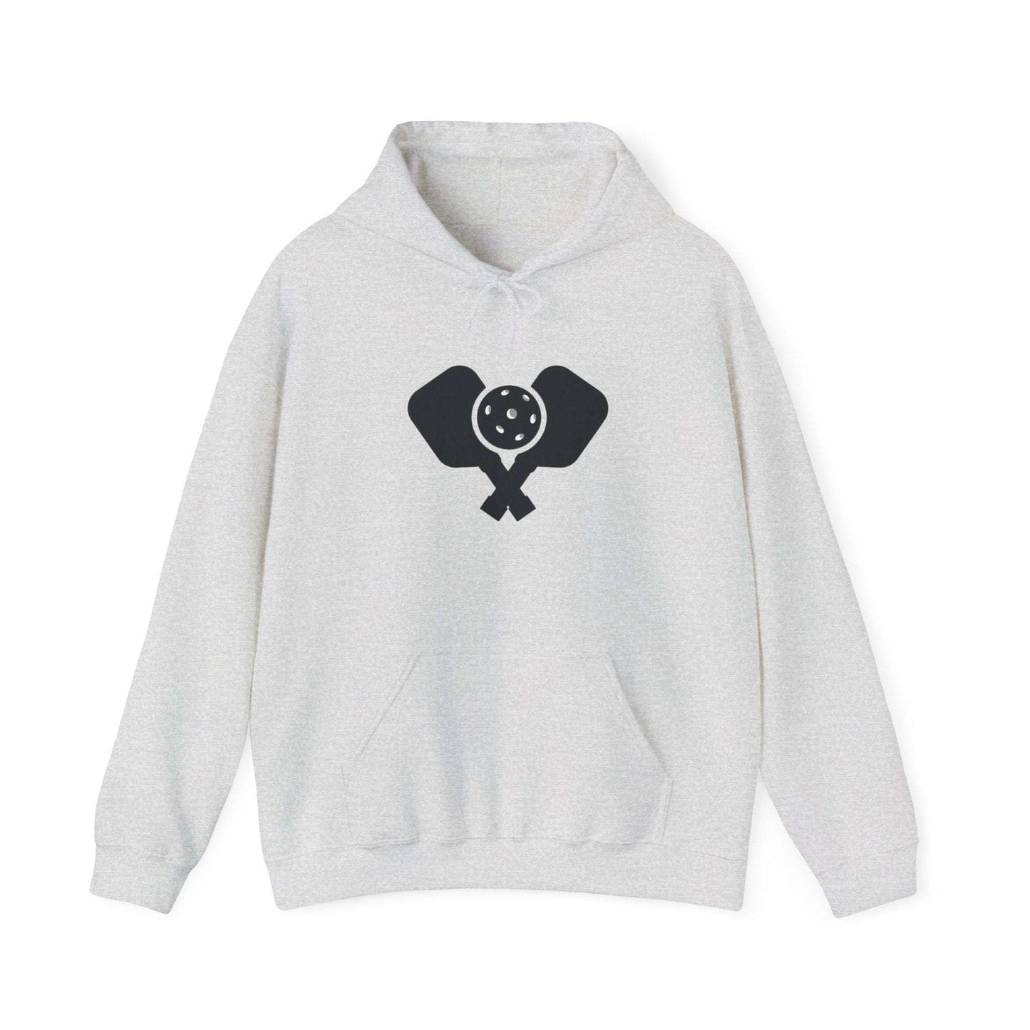 Men's Durable Pickleball Hoodie - Paddles and Ball Grey