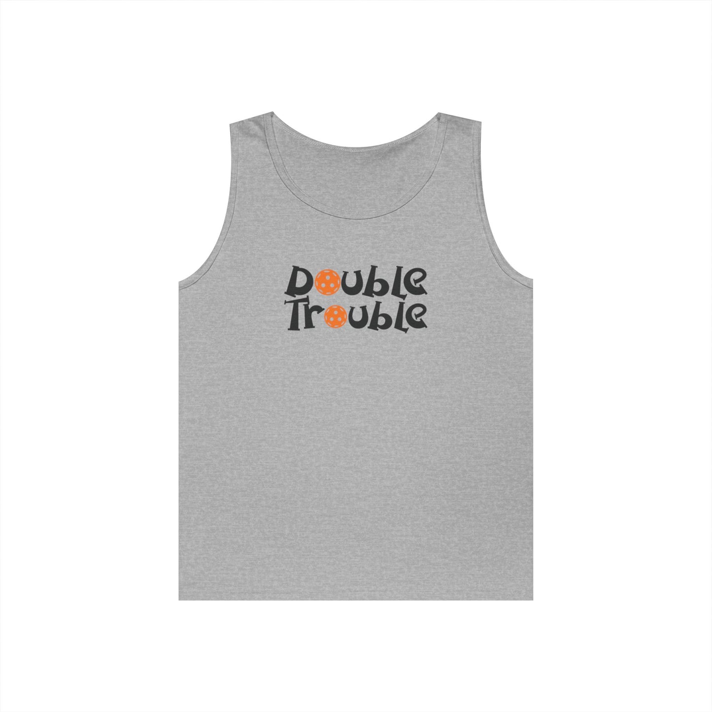 Men's Funny Pickleball Tank Top - Double Trouble Gray