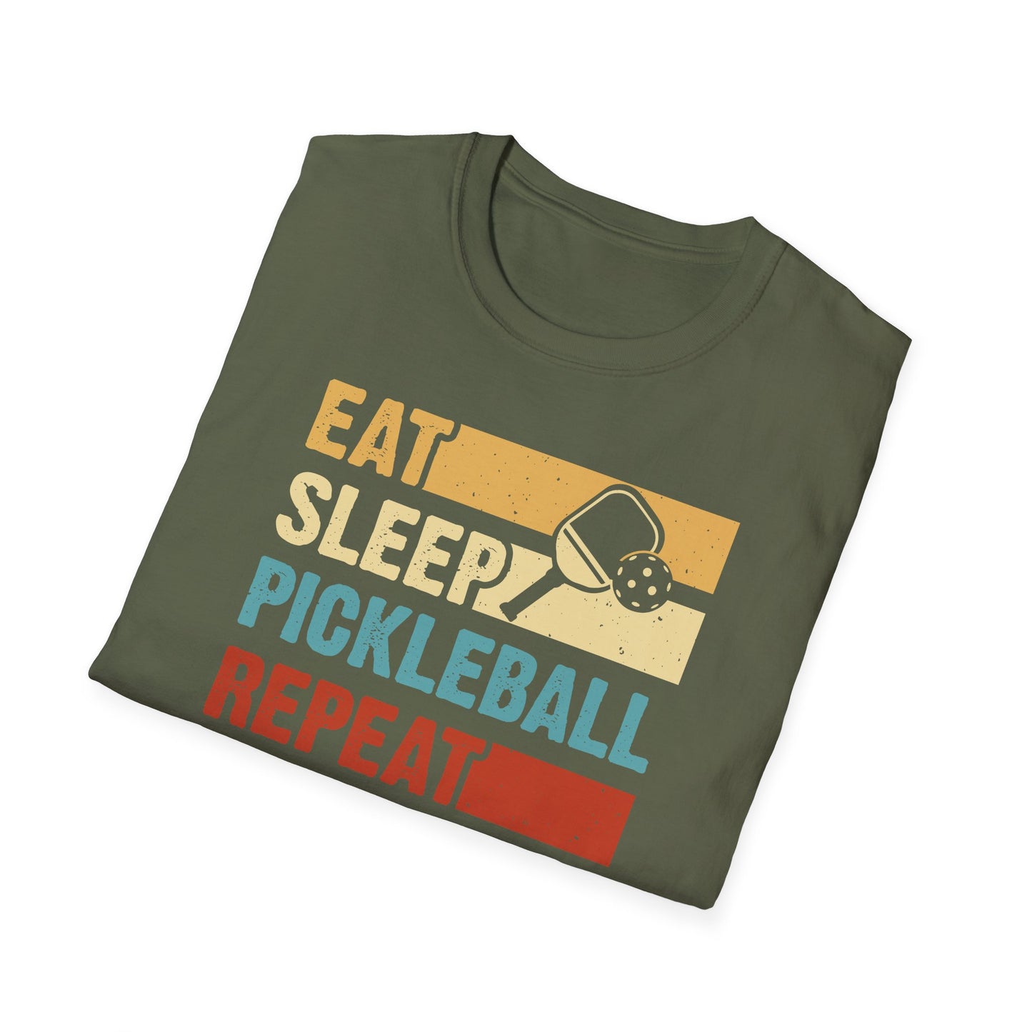 Women's Funny Pickleball T-Shirt - Eat Sleep Pickleball Repeat Retro