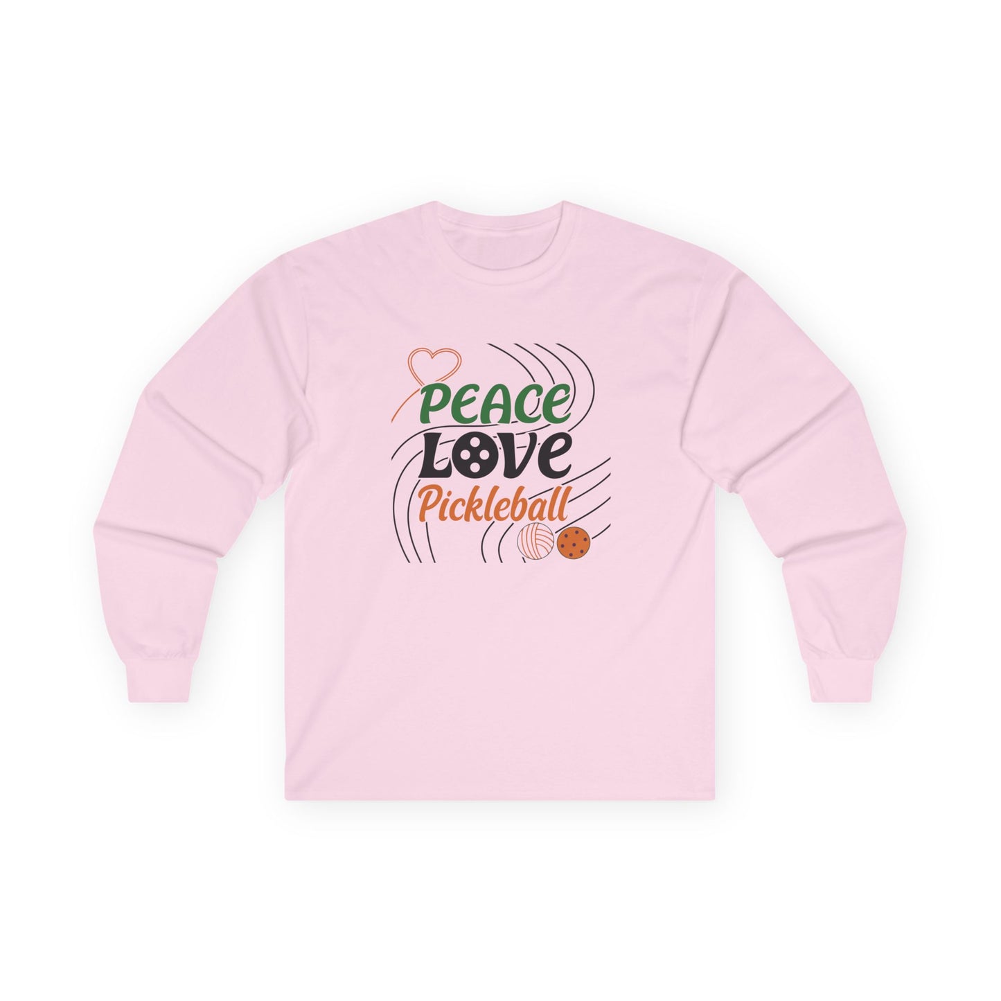 Women's Stylish Pickleball Long Sleeves top - Peace Love Pickleball Pink
