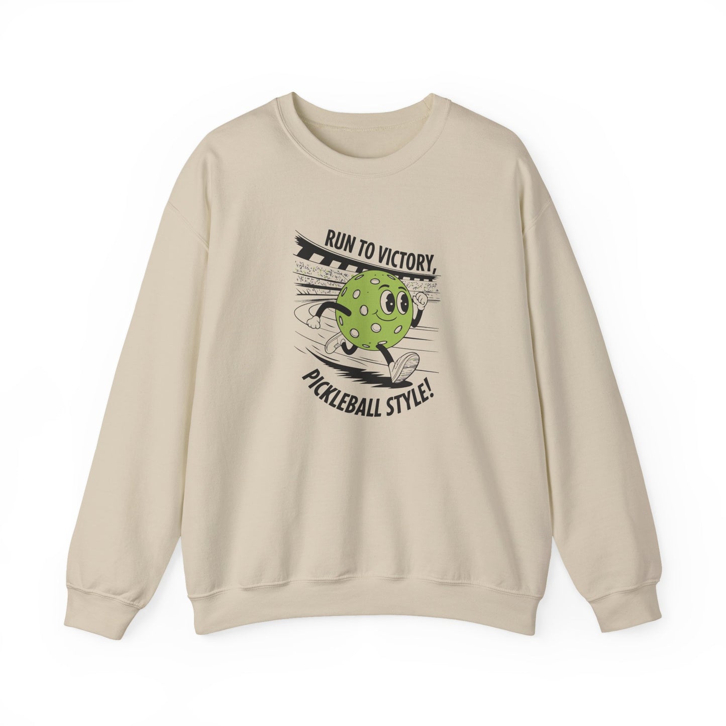 Men's Soft Pickleball Sweatshirt - Run to Victory Pickleball Style Beige