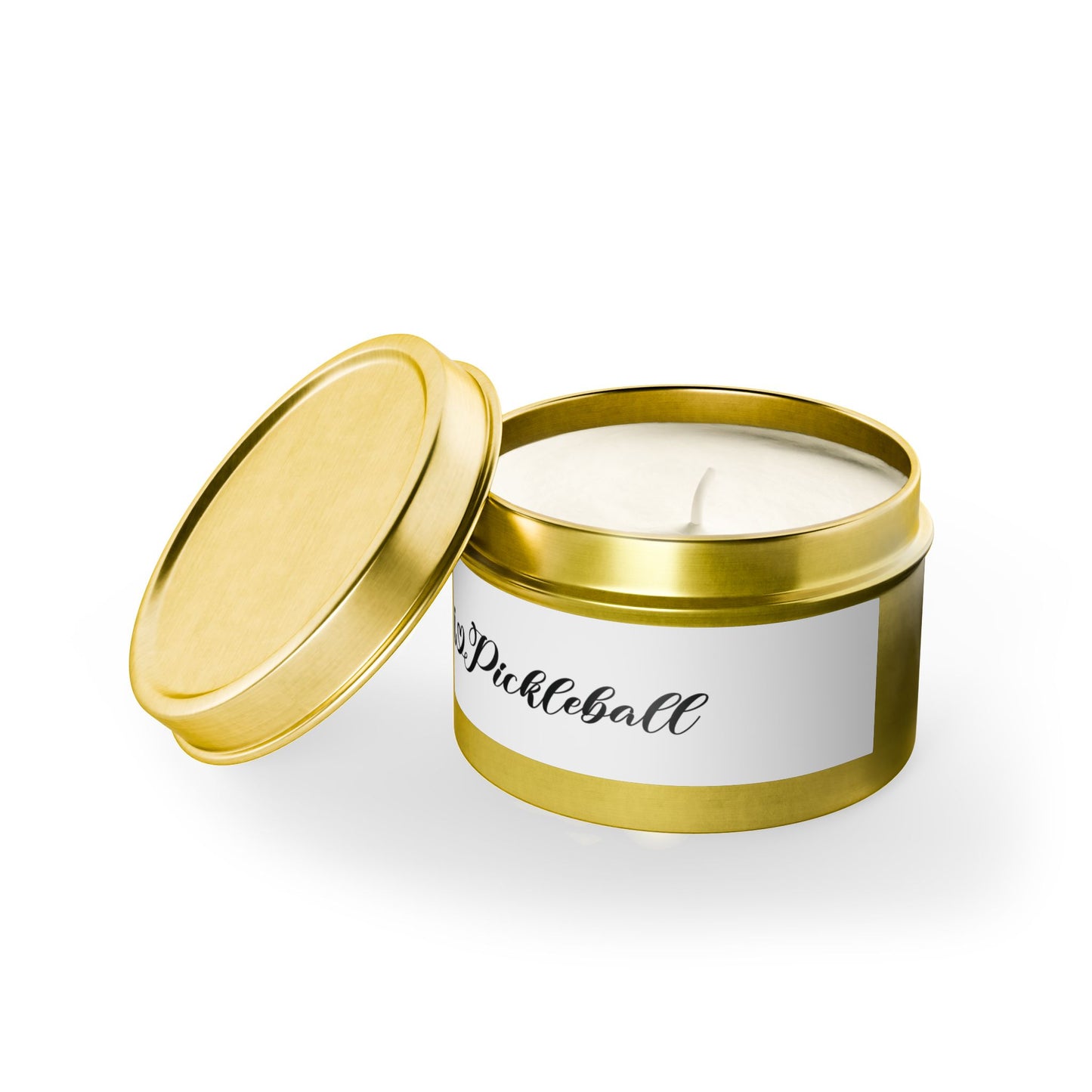 Pickleball Stylish Tin Can Candle - I Heart Pickleball Gold