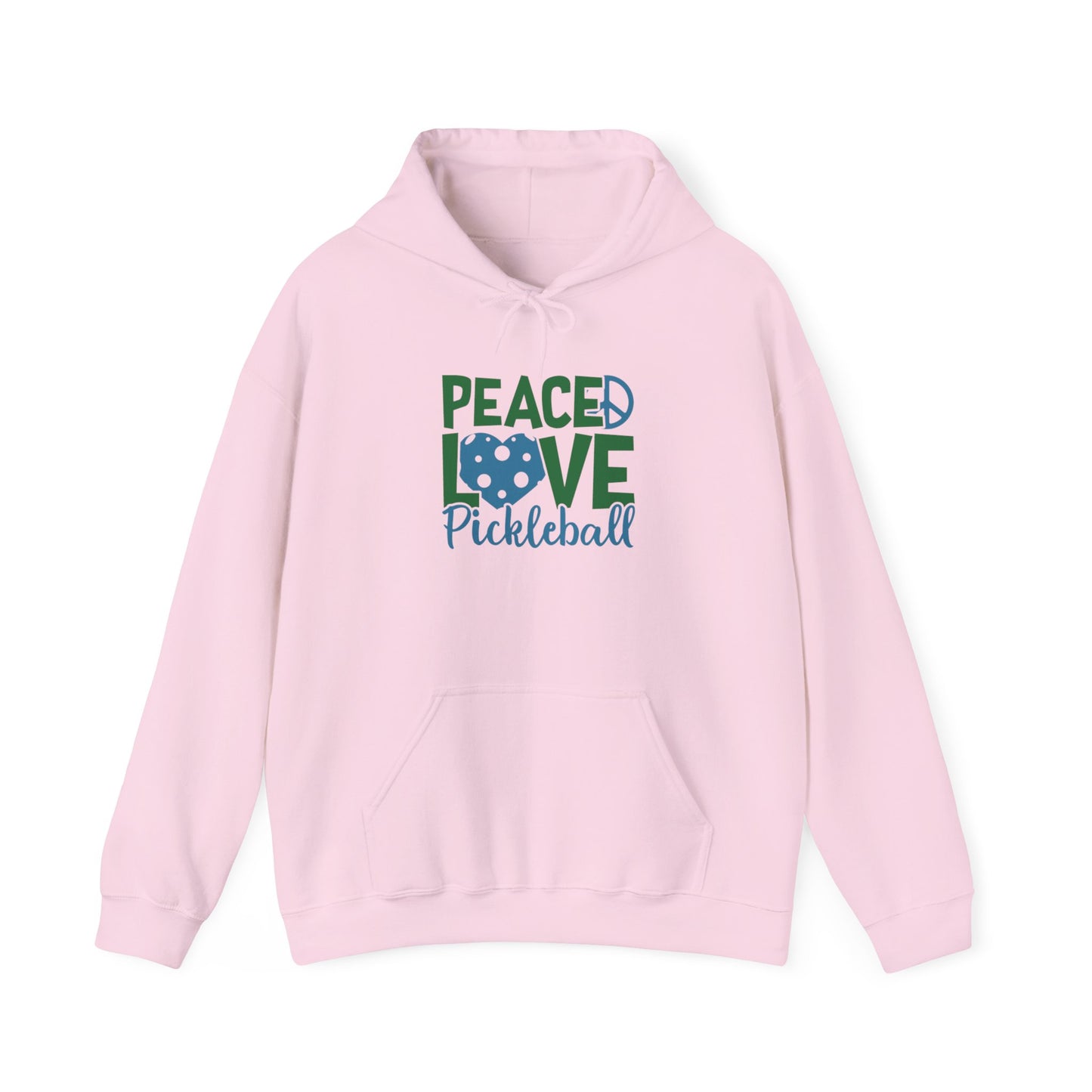 Women's Soft Pickleball Hoodie - Peace, Love, Pickleball Pink