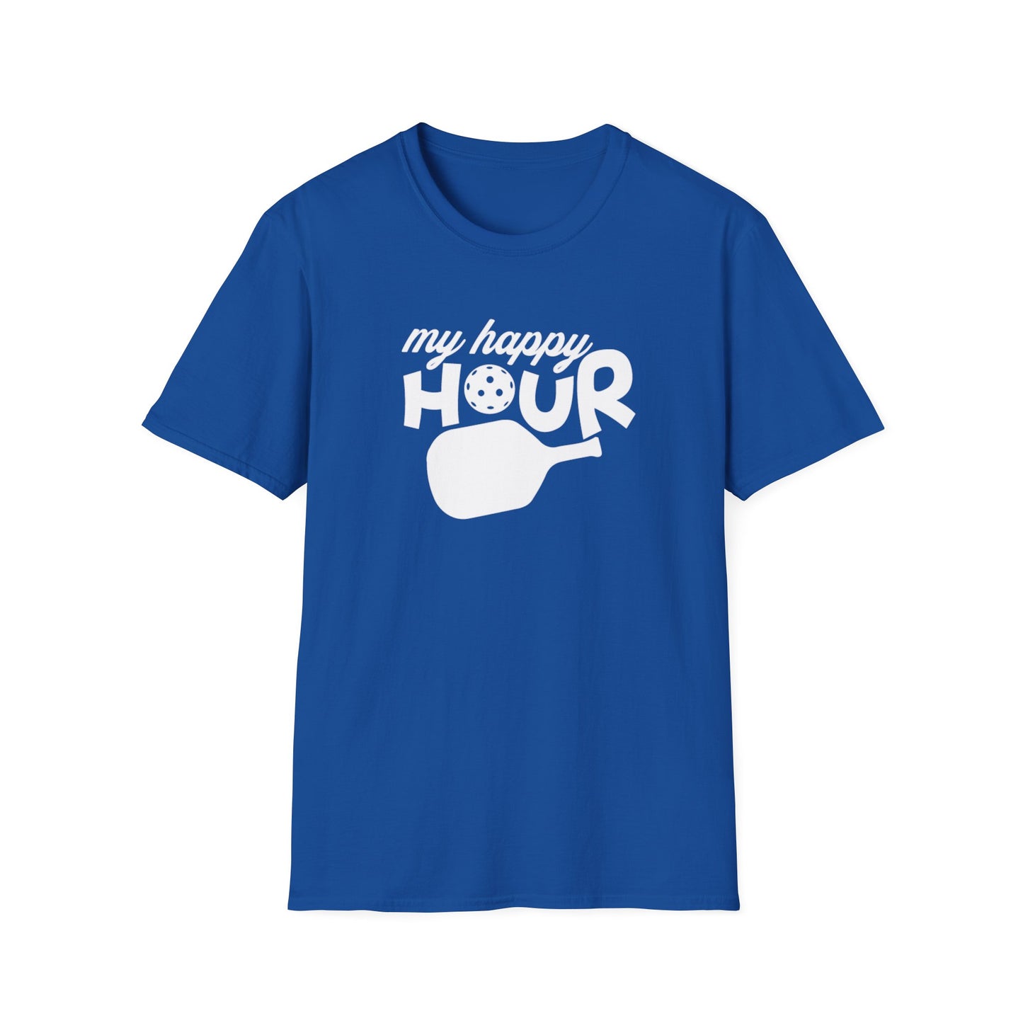 Men's Soft Pickleball T-shirt - My Happy Hour Royal