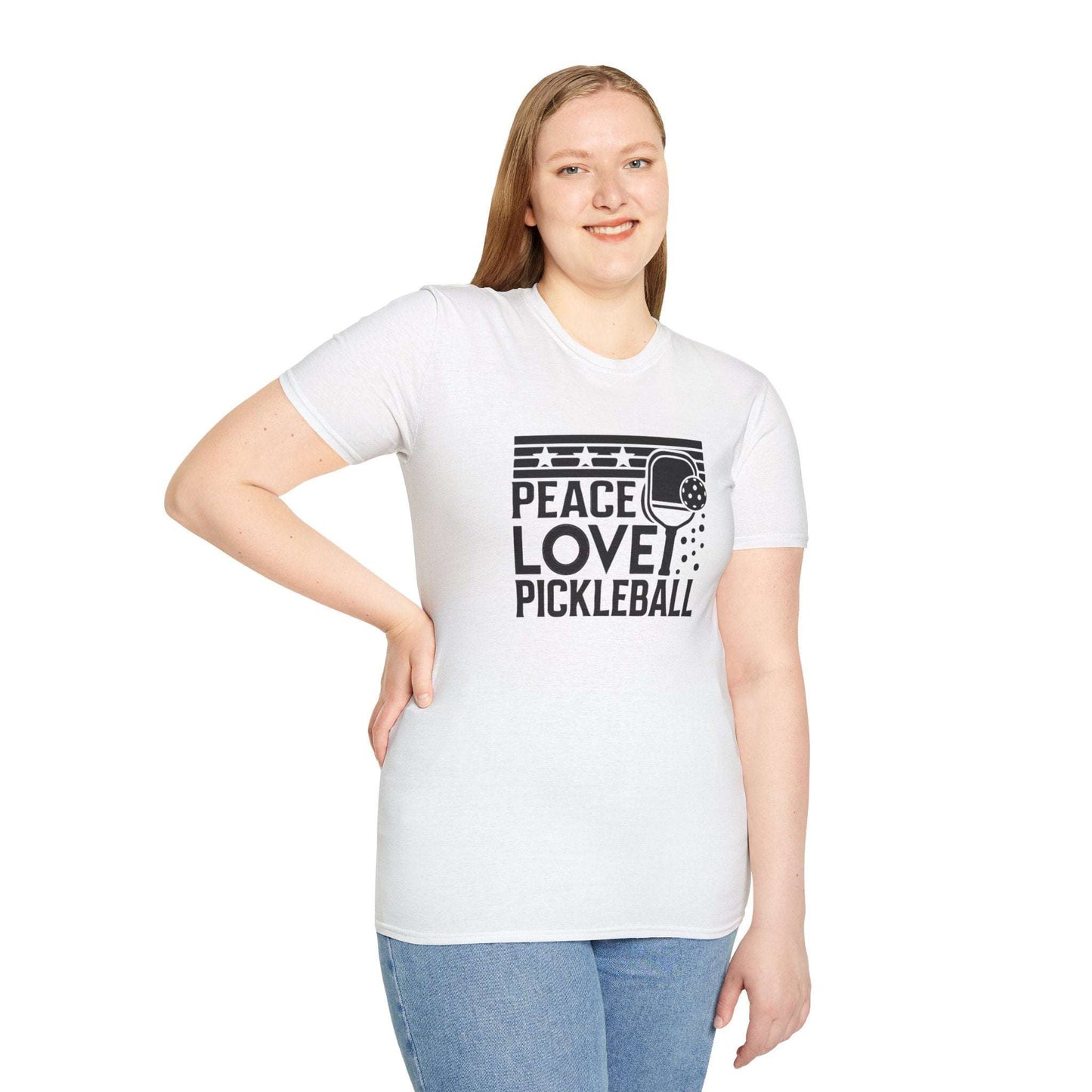 Women's Durable Pickleball T-shirt - Peace love pickleball