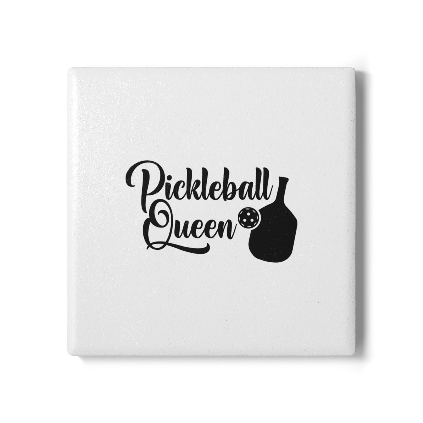 Pickleball Durable Ceramic Coaster - Pickleball Queen White