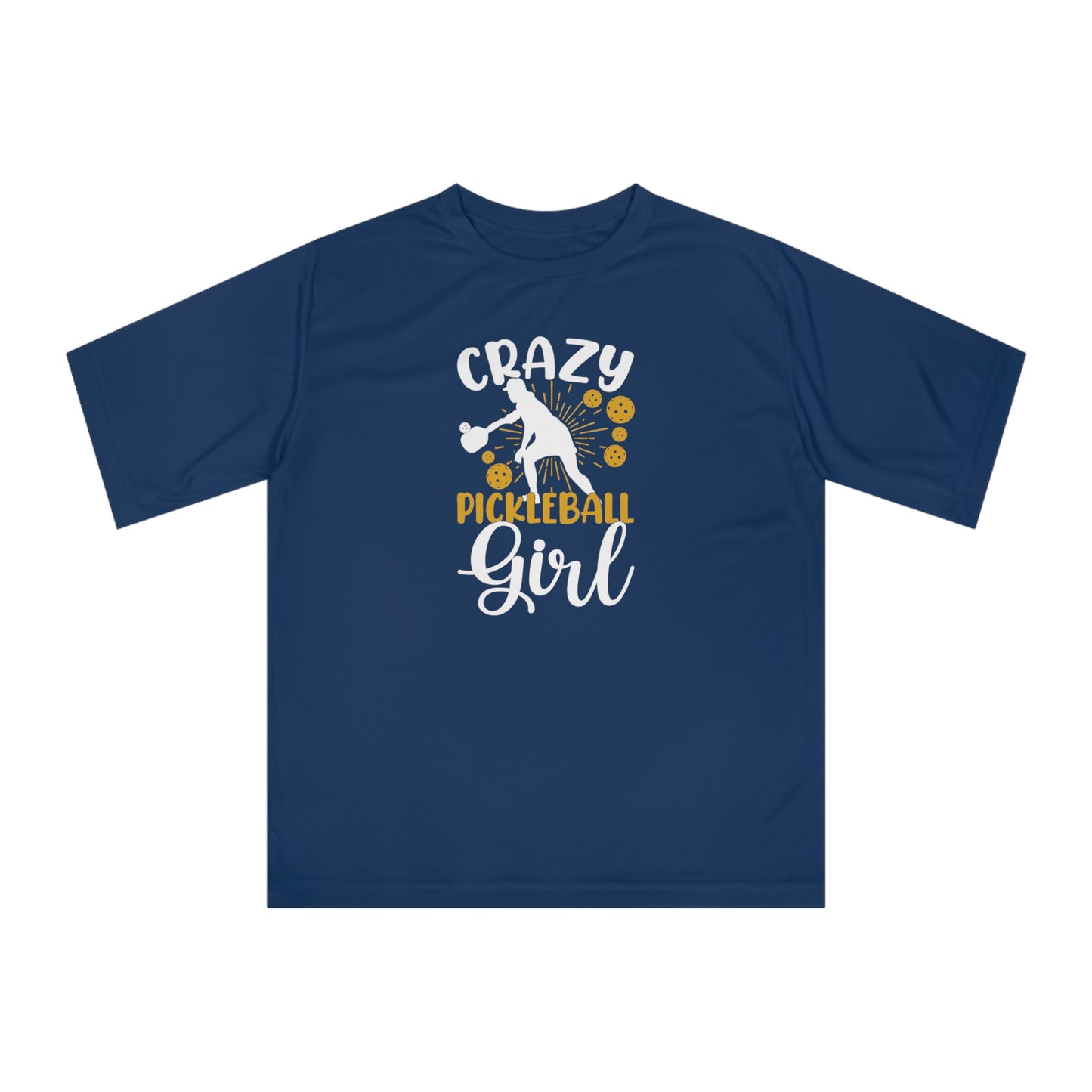 Women's Lightweight Pickleball T-shirt - Crazy Pickleball Girl Navy