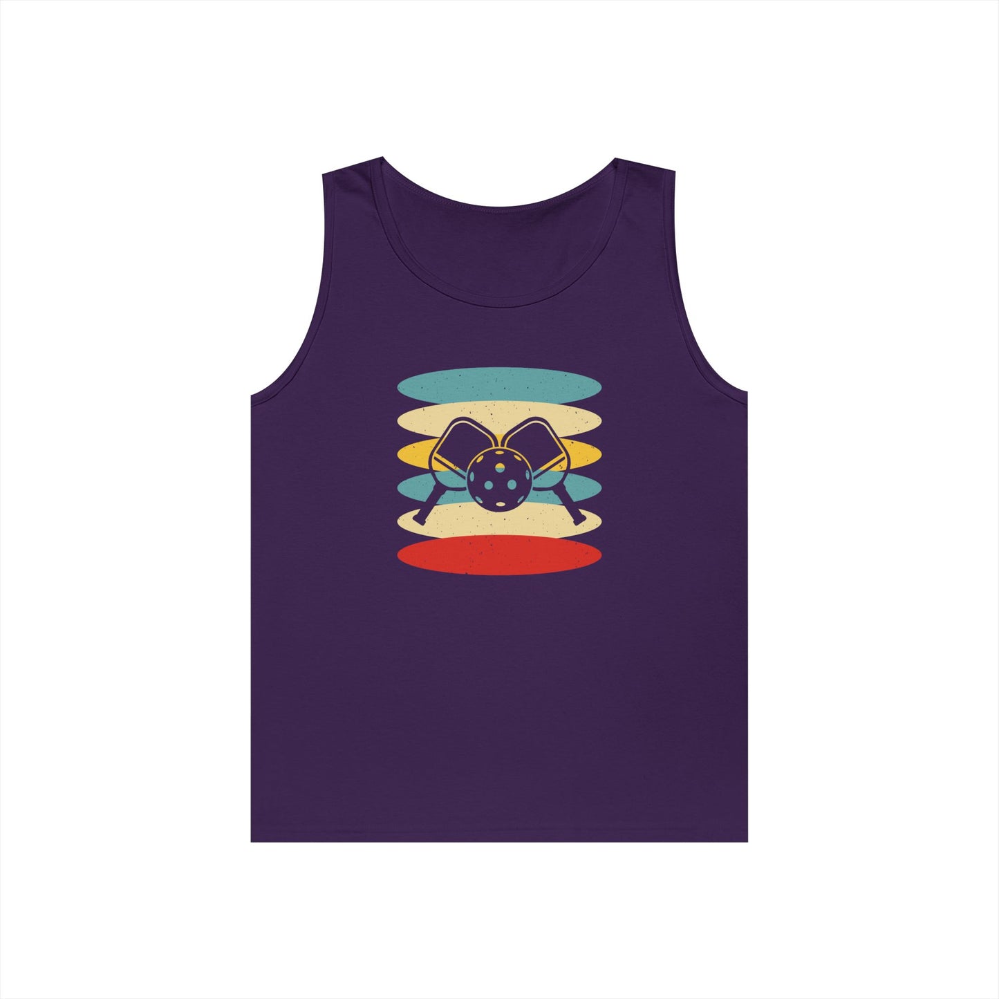 Men's Stylish Pickleball Tank Top - Pickleball Retro Purple