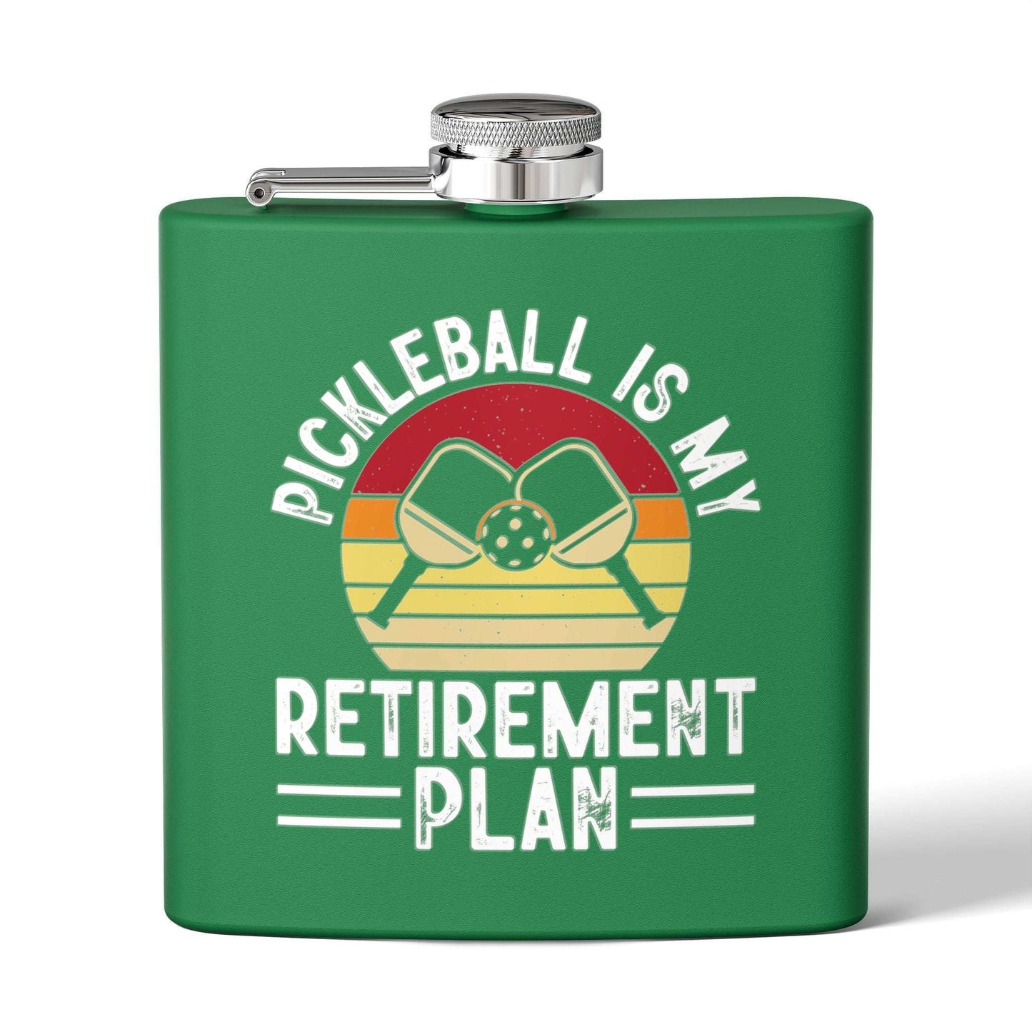Pickleball Practical Flask - Pickleball Is My Retirement Plan Green