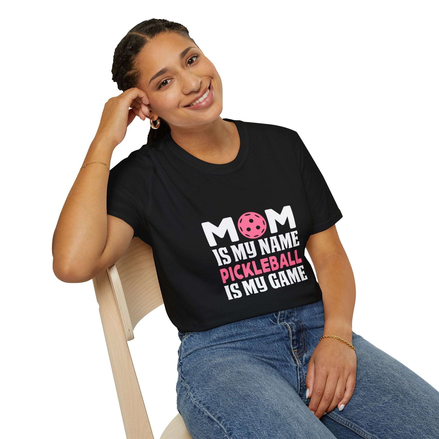 Women's Pickleball T-Shirt - Mom Is My Name Pickleball Is My Game