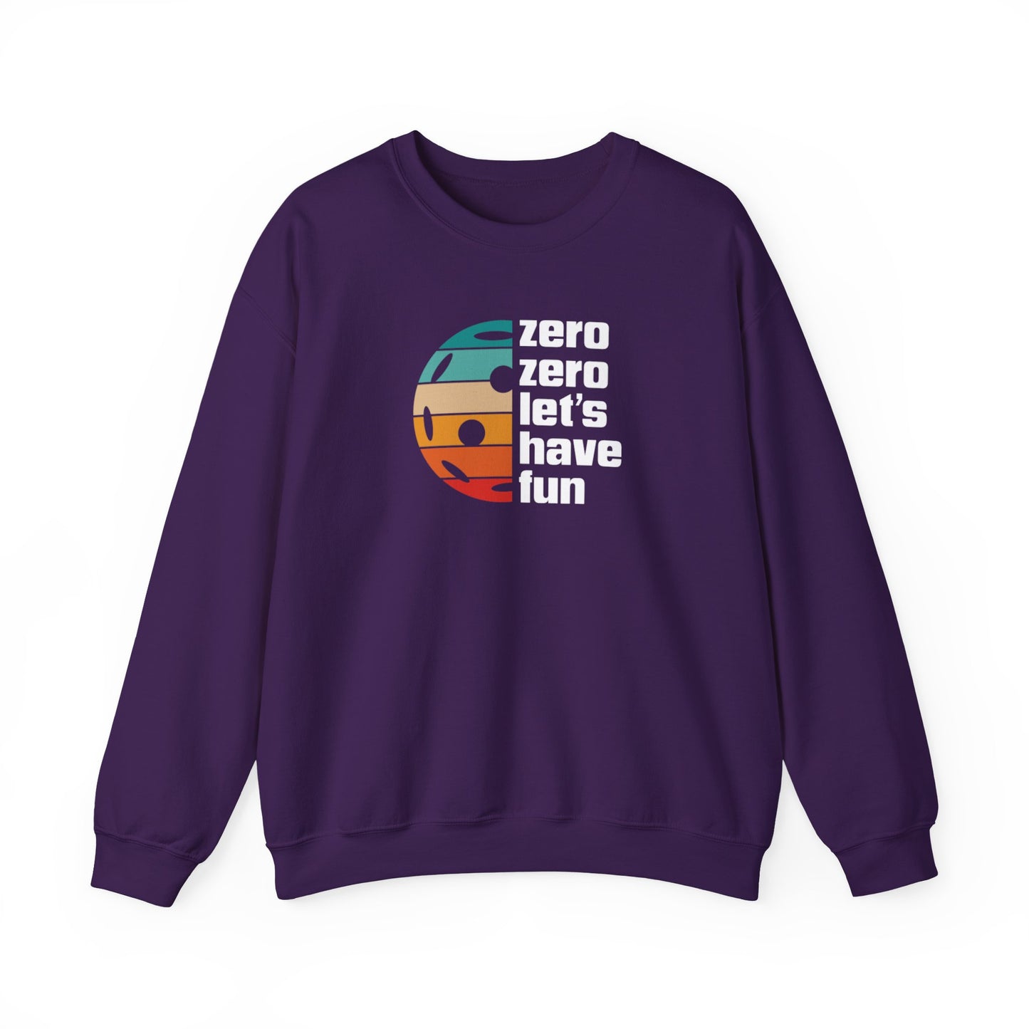 Men's Durable Pickleball Sweatshirt - Zero Zero Let's Have Fun Purple
