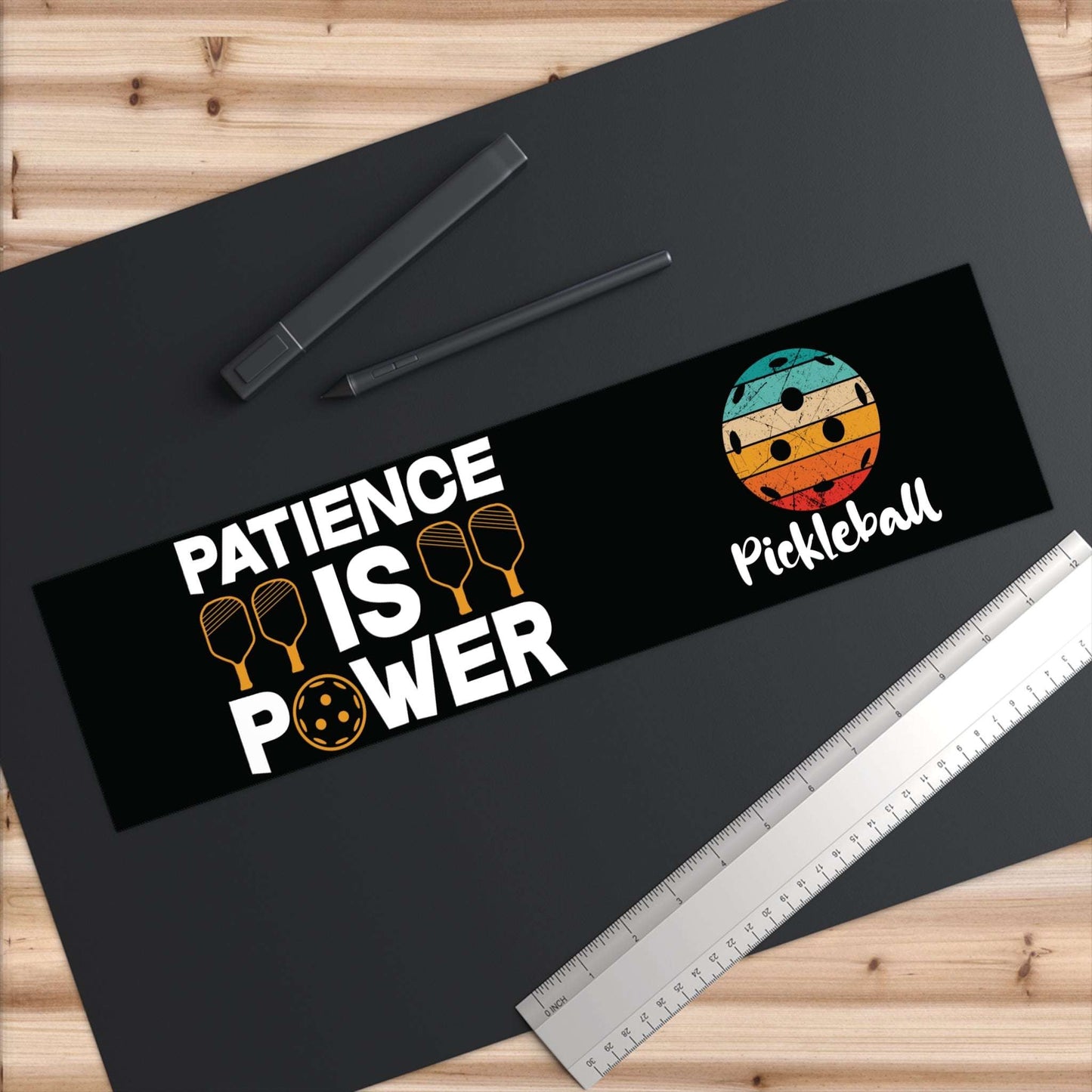 Funny Pickleball Bumper Sticker - Patience is Power