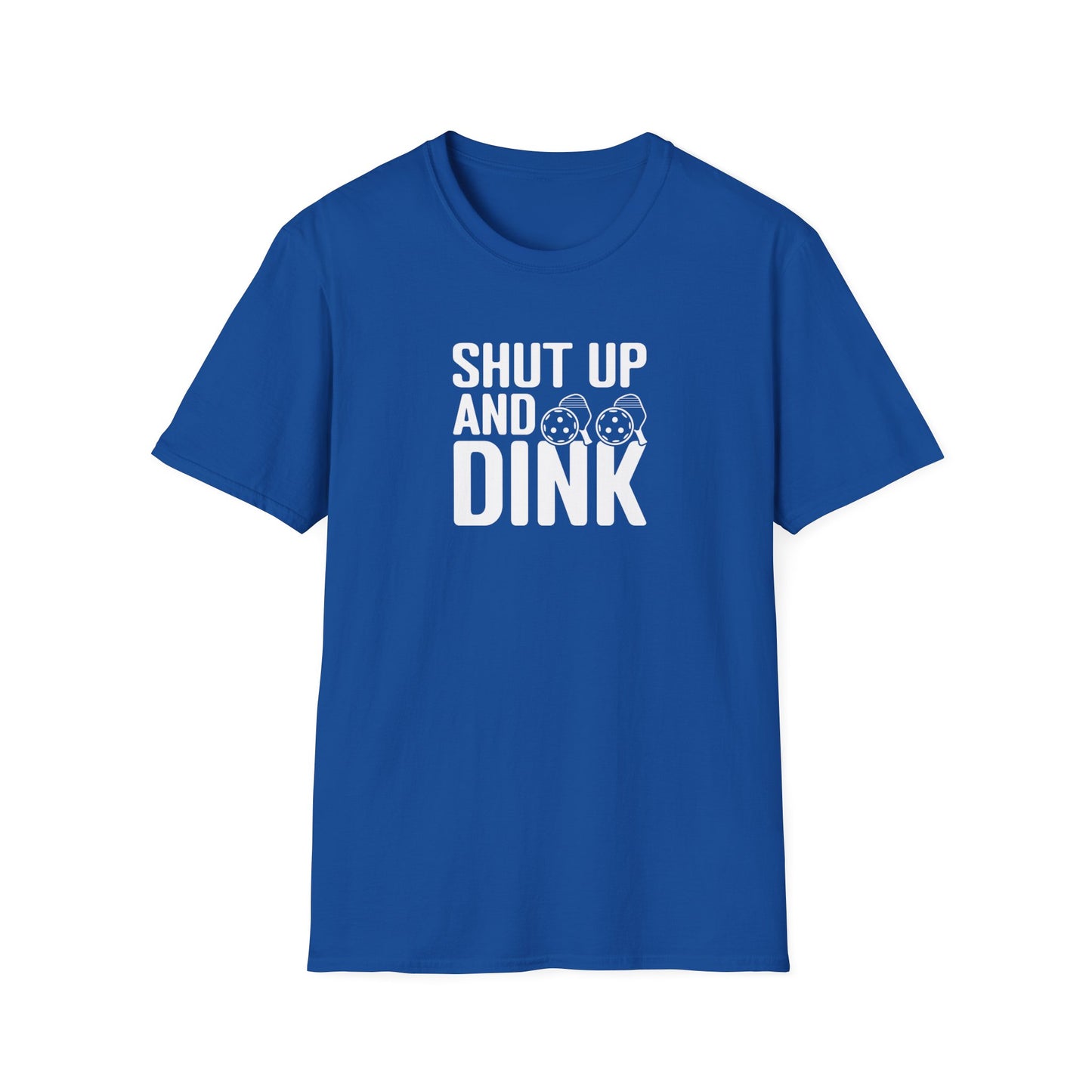 Women's Funny Pickleball T-shirt - Shut Up and Dink Royal