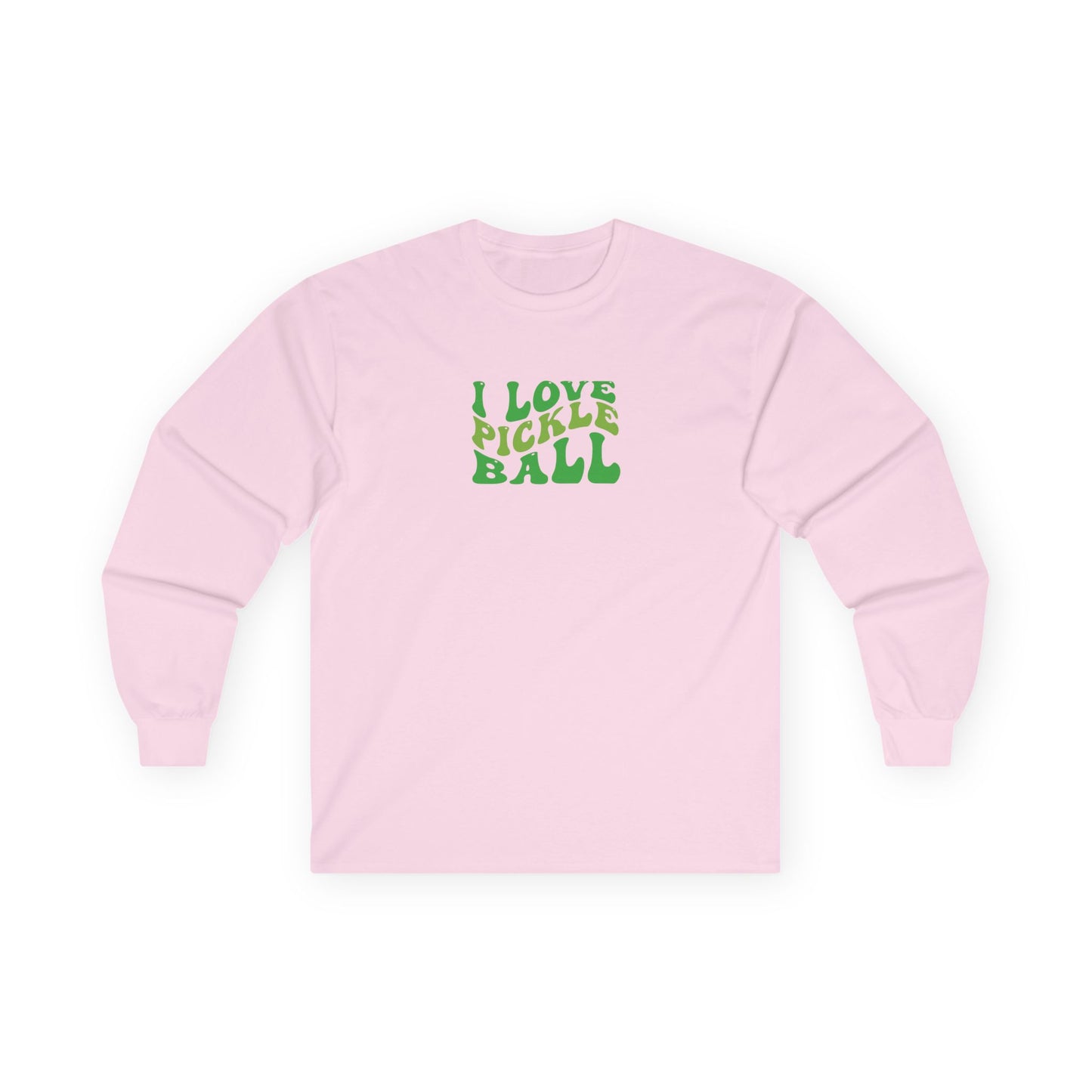 Women's Cute Pickleball Long Sleeves top - I Love Pickleball Pink