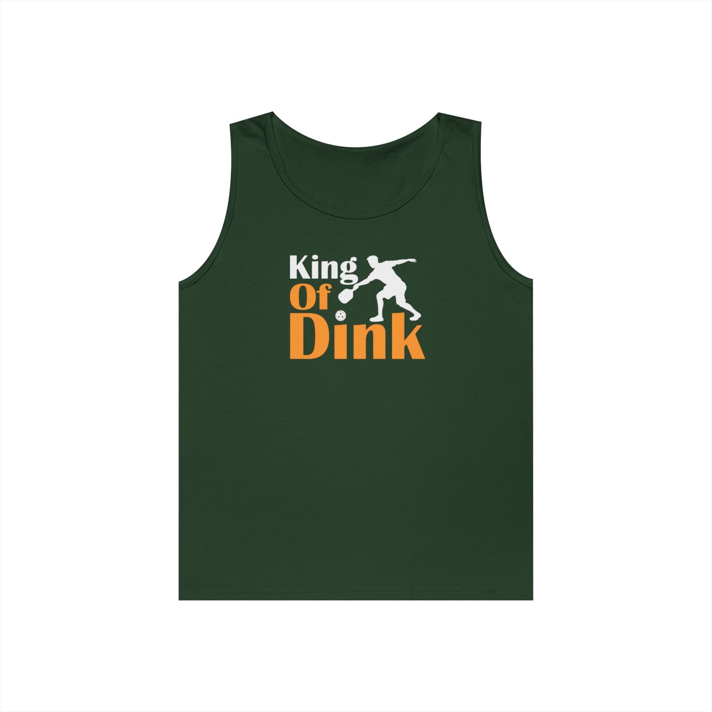 Men's Funny Pickleball Tank Top - King of Dink Green