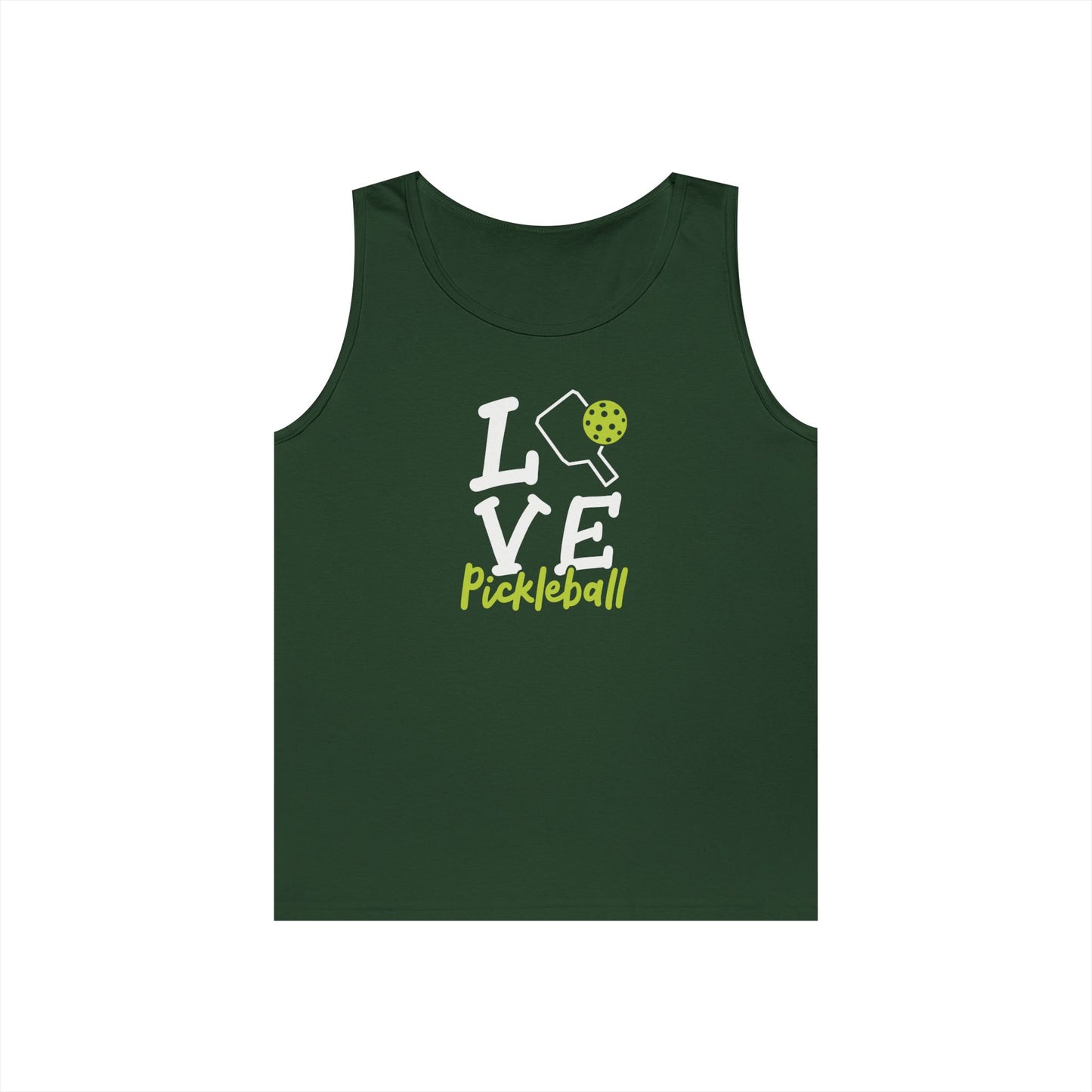 Women's Durable Pickleball Tank Top - Love Pickleball Green