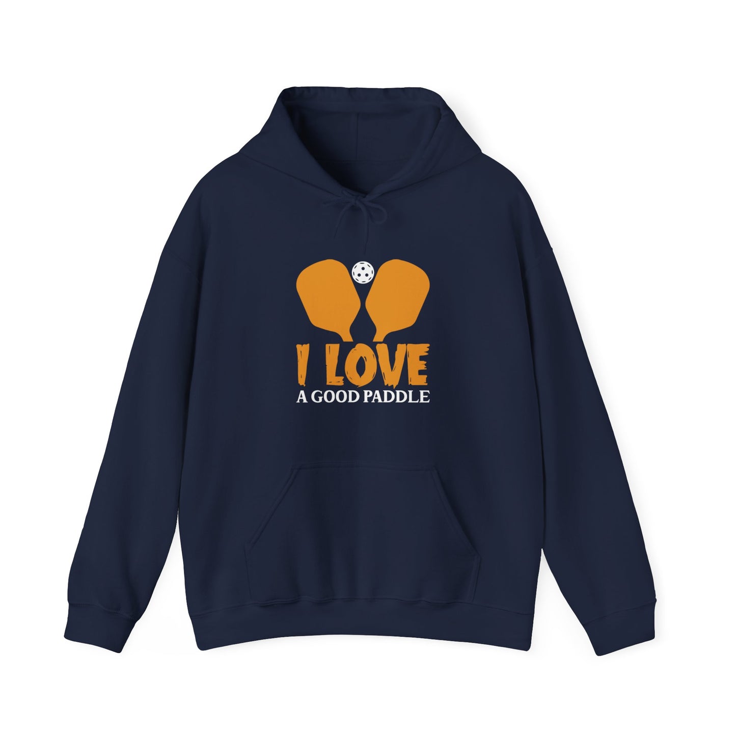 Men's Comfy Pickleball Hoodie - I Love a Good Paddle Navy