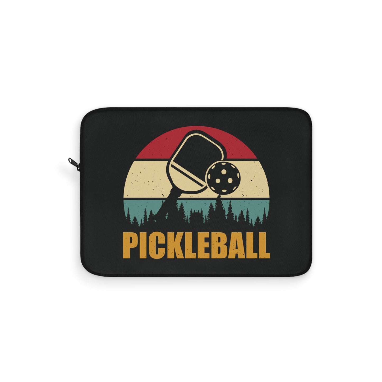Pickleball Cool Laptop Sleeve - Pickleball Retro Black