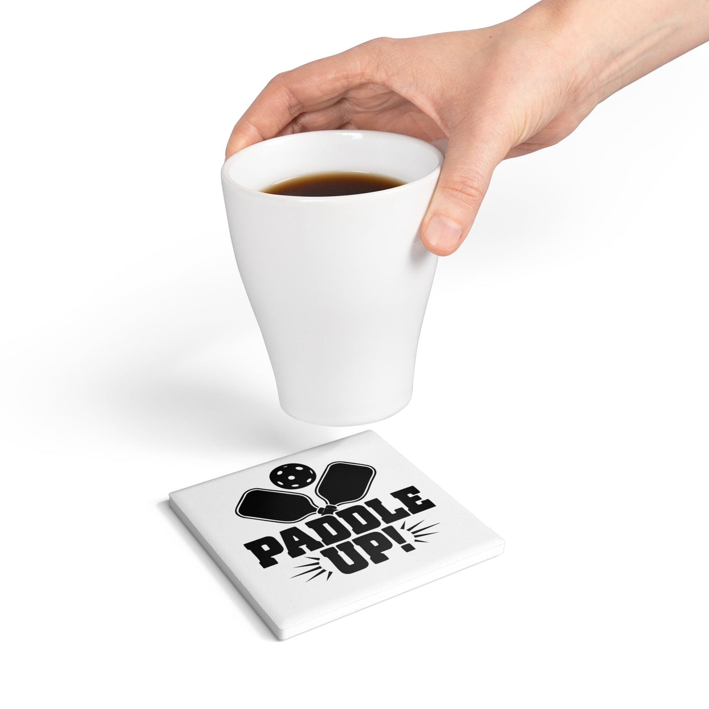 Pickleball Practical Ceramic Coaster - Paddle Up