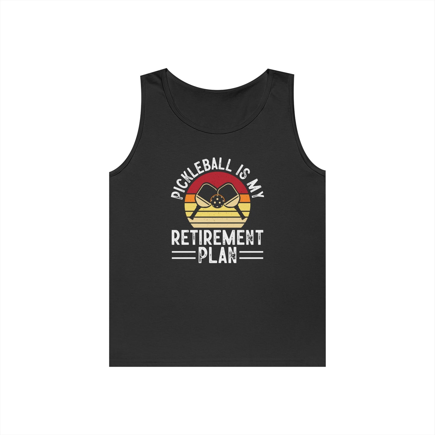 Men's Comfy Pickleball Tank Top - Pickleball Is My Retirement Plan Black