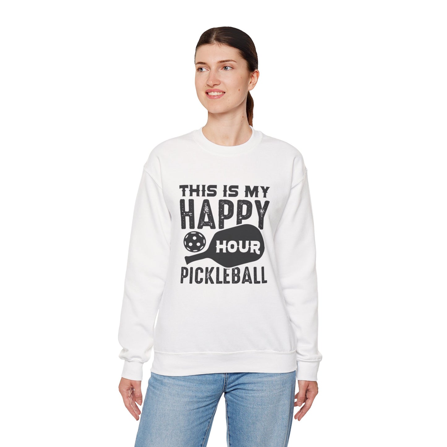 Women's Pickleball Sweatshirt - This is My Happy Hour Pickleball