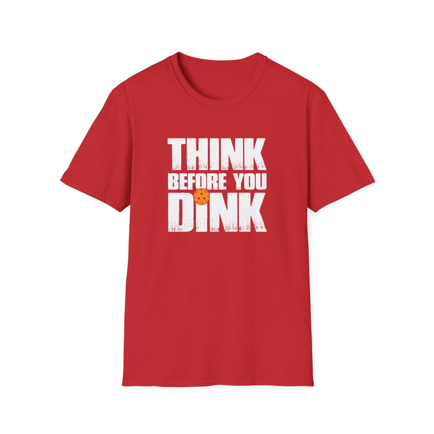 Men's Soft Pickleball T-shirt - Think Before You Dink