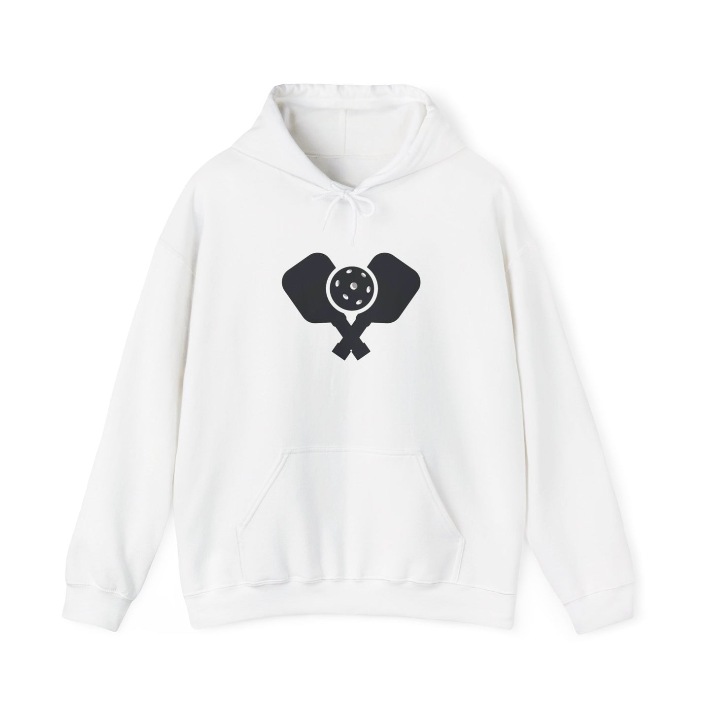 Men's Durable Pickleball Hoodie - Paddles and Ball White