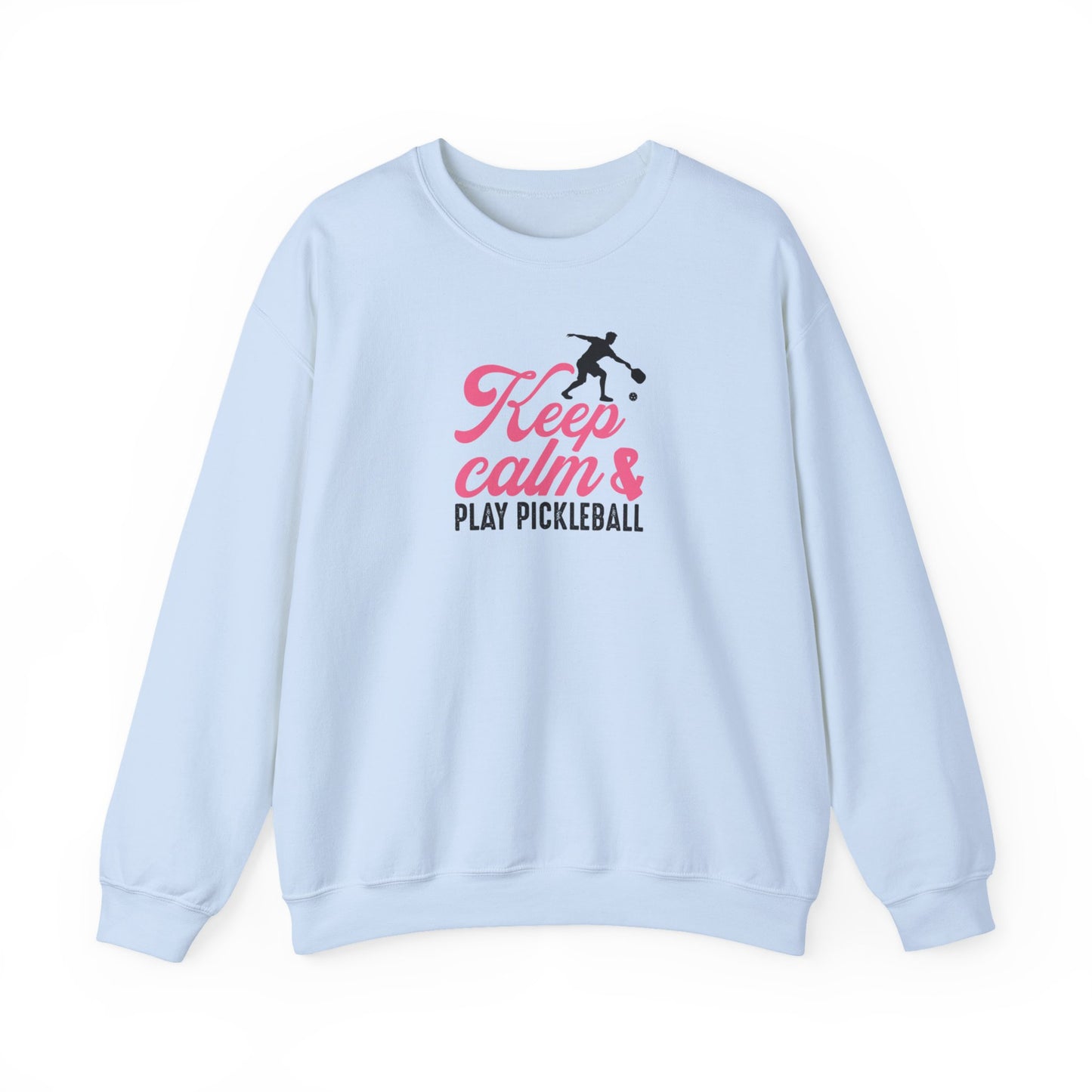 Women's Soft Pickleball Sweatshirt - Keep Calm & Play Pickleball Blue