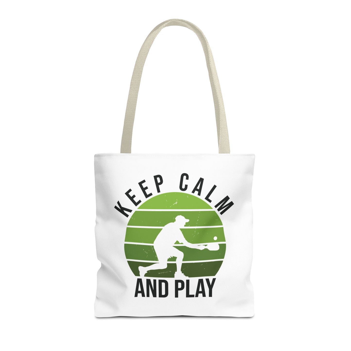 Pickleball Durable Tote Bag - Keep Calm and Play Beige