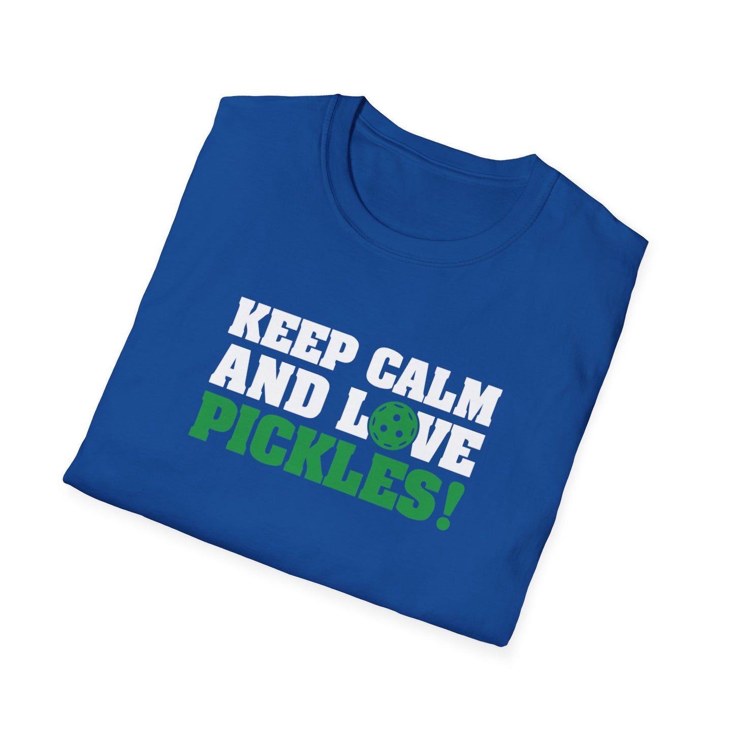 Men's Funny Pickleball T-shirt - Keep Calm and Love Pickles