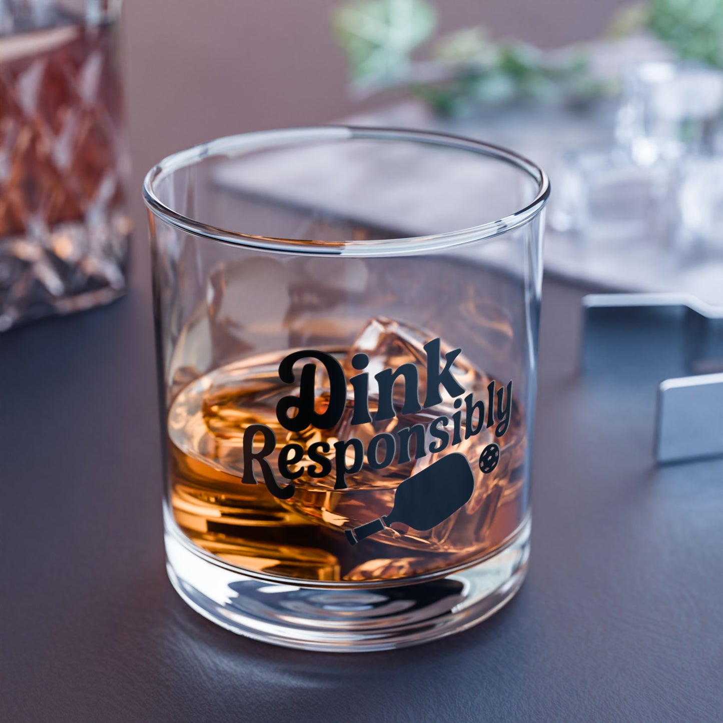 Pickleball Unique Rocks Glass - Dink Responsibly
