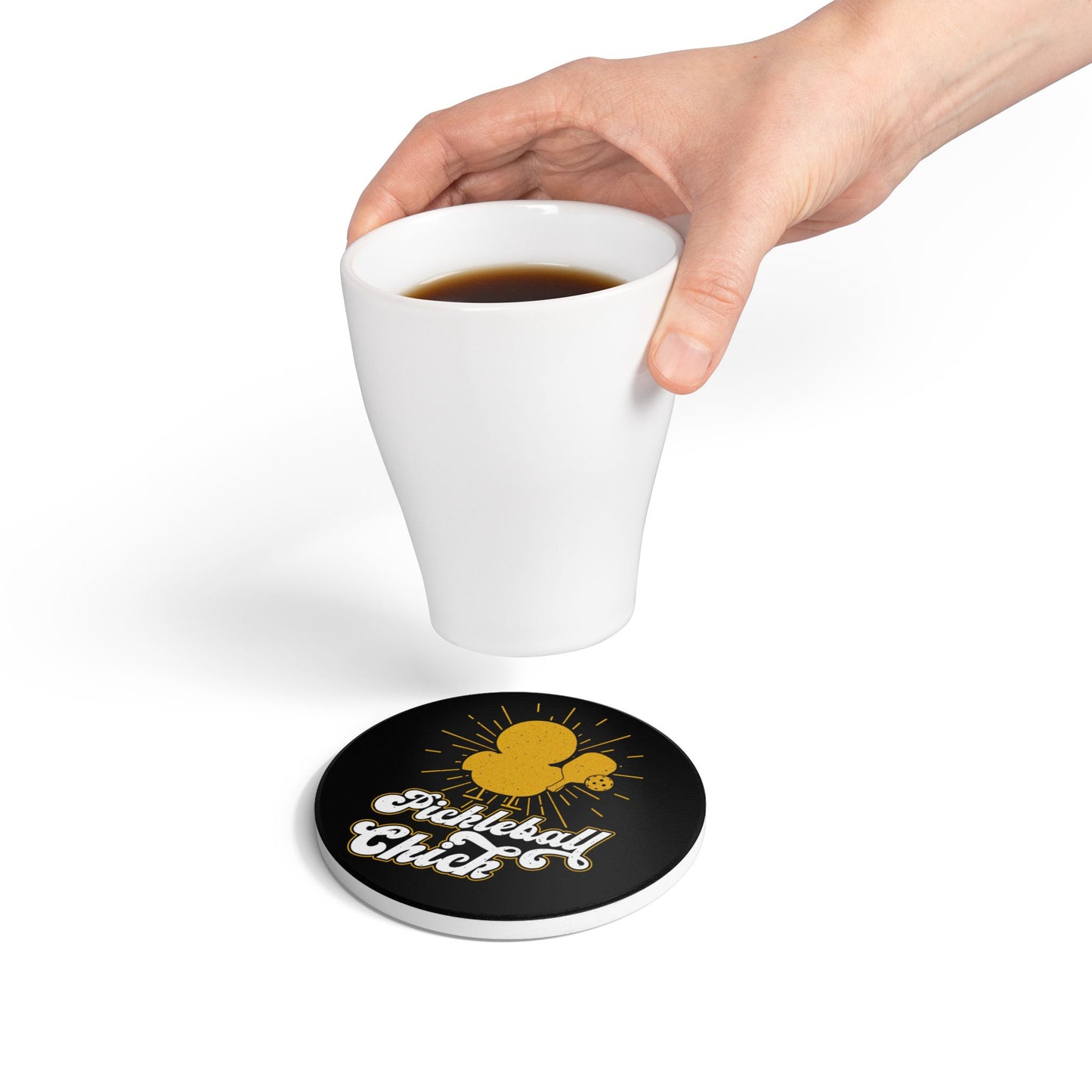 Pickleball Funny Ceramic Coaster - Pickleball Chick