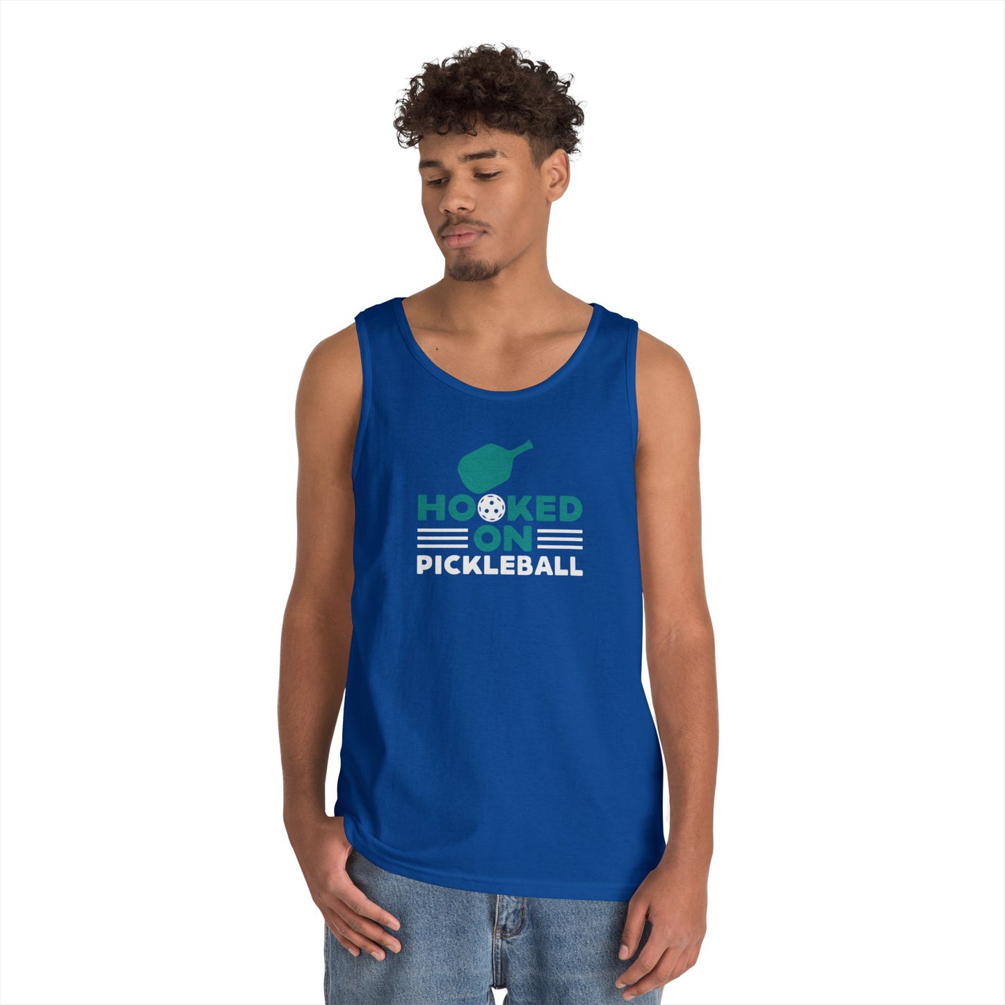 Men's Durable Pickleball Tank Top - Hooked on Pickleball