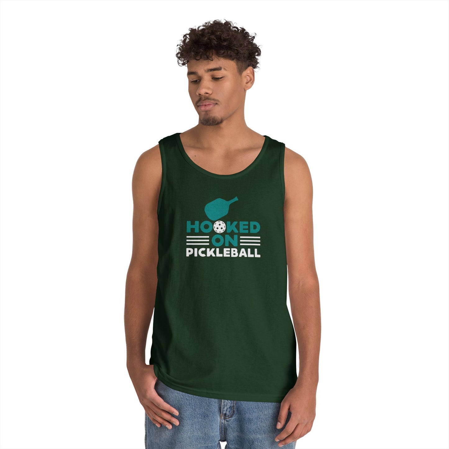 Men's Durable Pickleball Tank Top - Hooked on Pickleball
