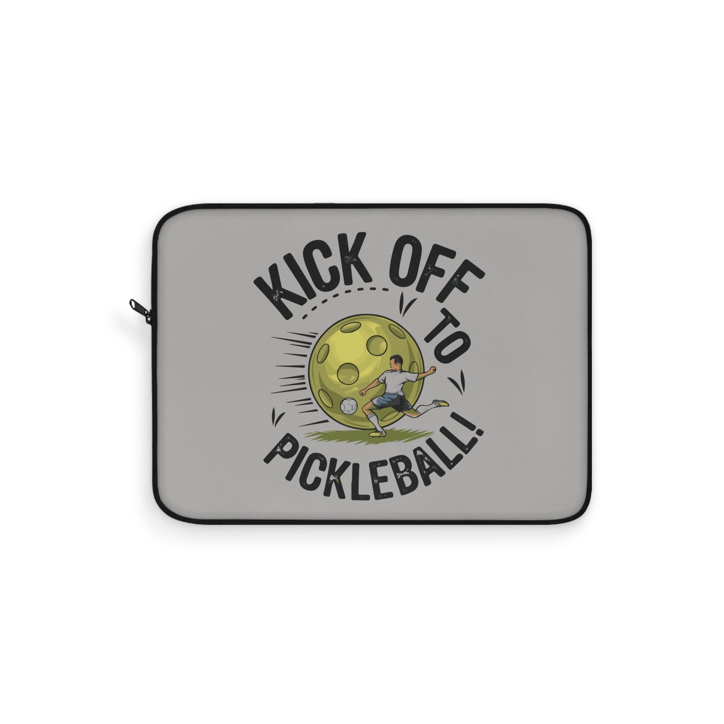 Pickleball Durable Laptop Sleeve - Kick Off to Pickleball Gray