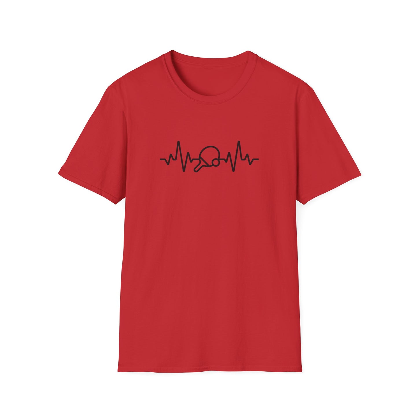 Men's Stylish Pickleball T-shirt - Pickleball Heartbeat Red