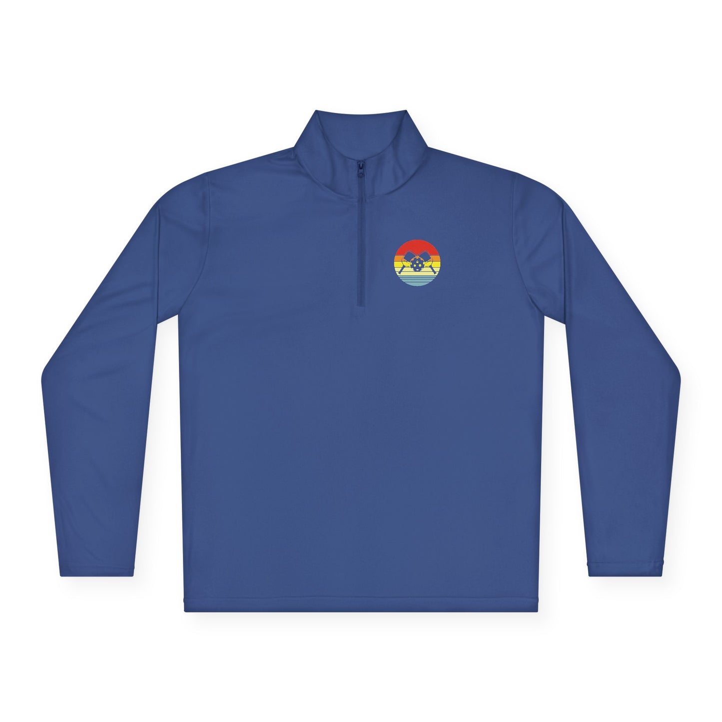 Women's Sporty Pickleball Pullover - Paddles Rainbow Royal