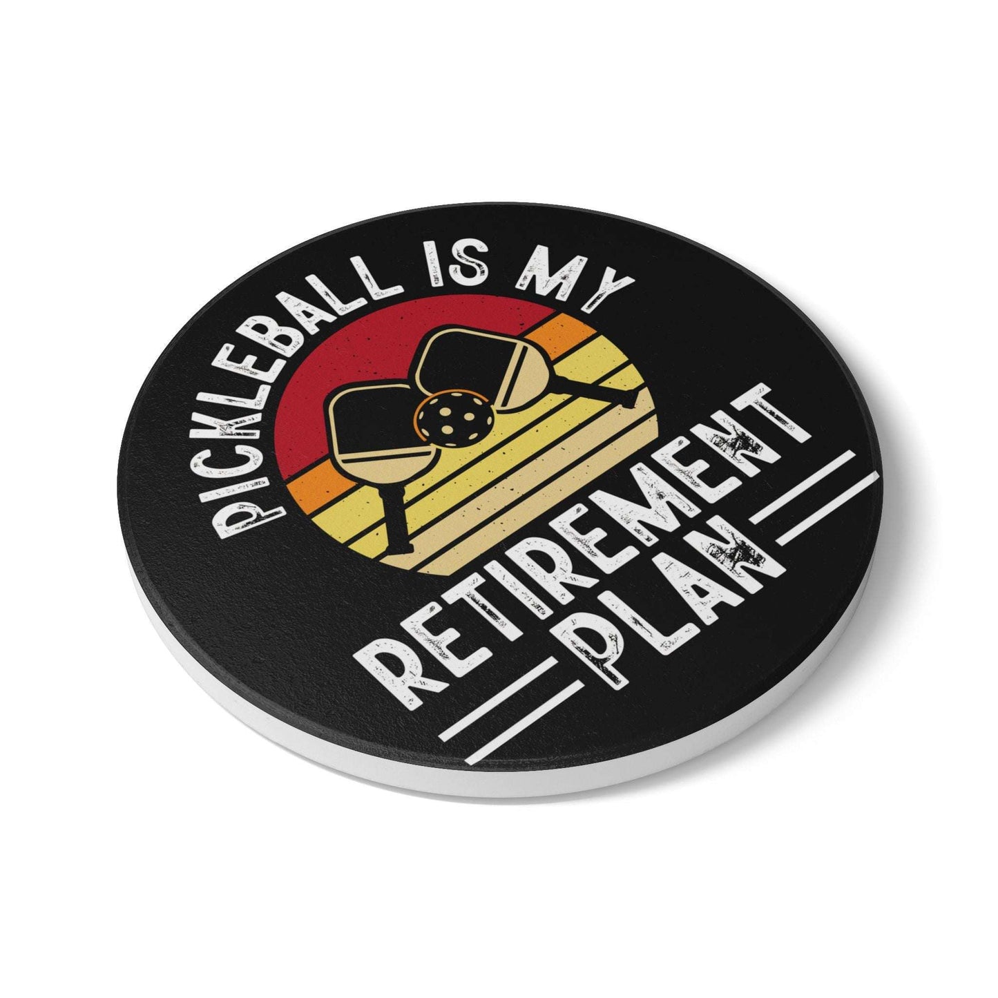 Pickleball Cool Ceramic Coaster - Pickleball Is My Retirement Plan