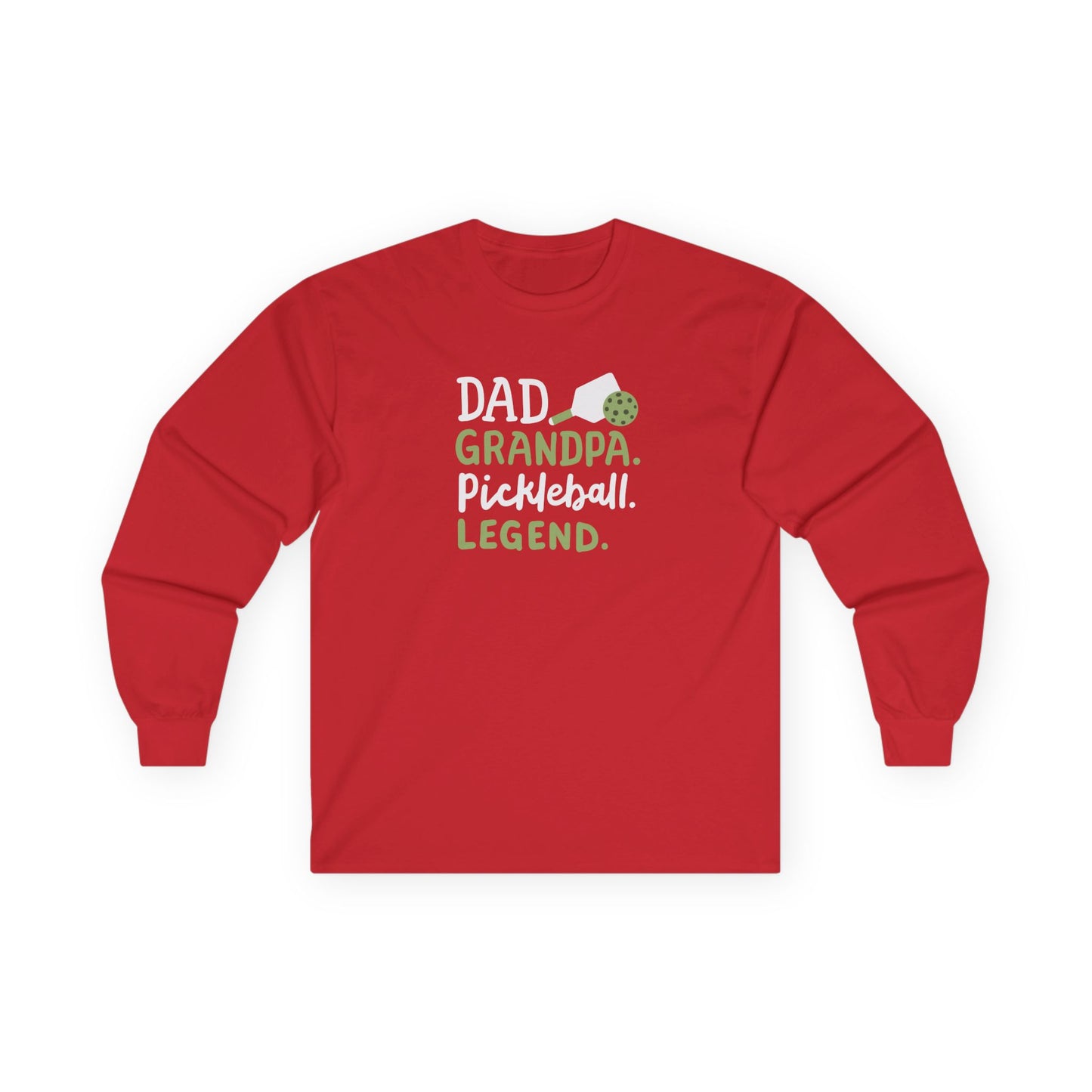 Men's Pickleball Long Sleeves top - Dad Grandpa Pickleball Legend Red
