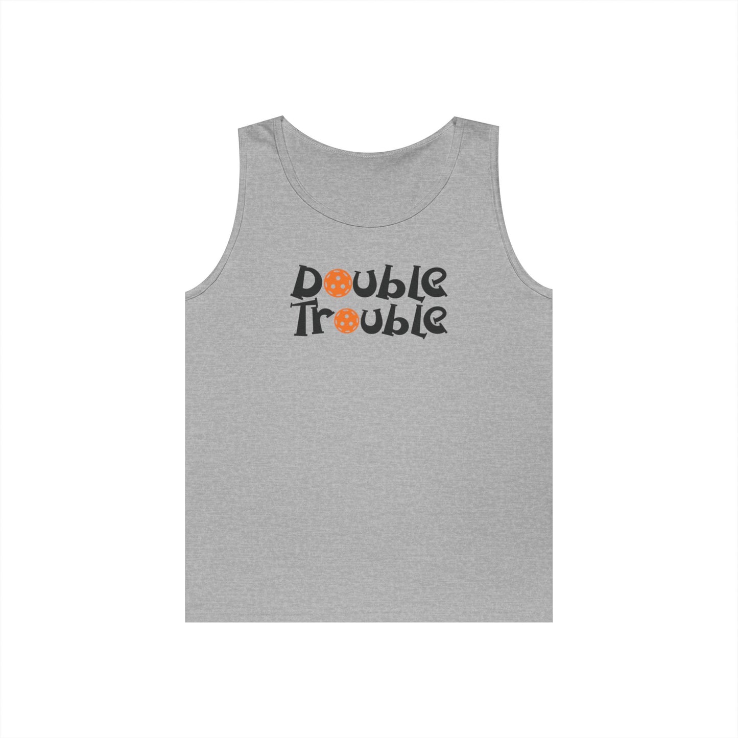 Women's Funny Pickleball Tank Top - Double Trouble Gray