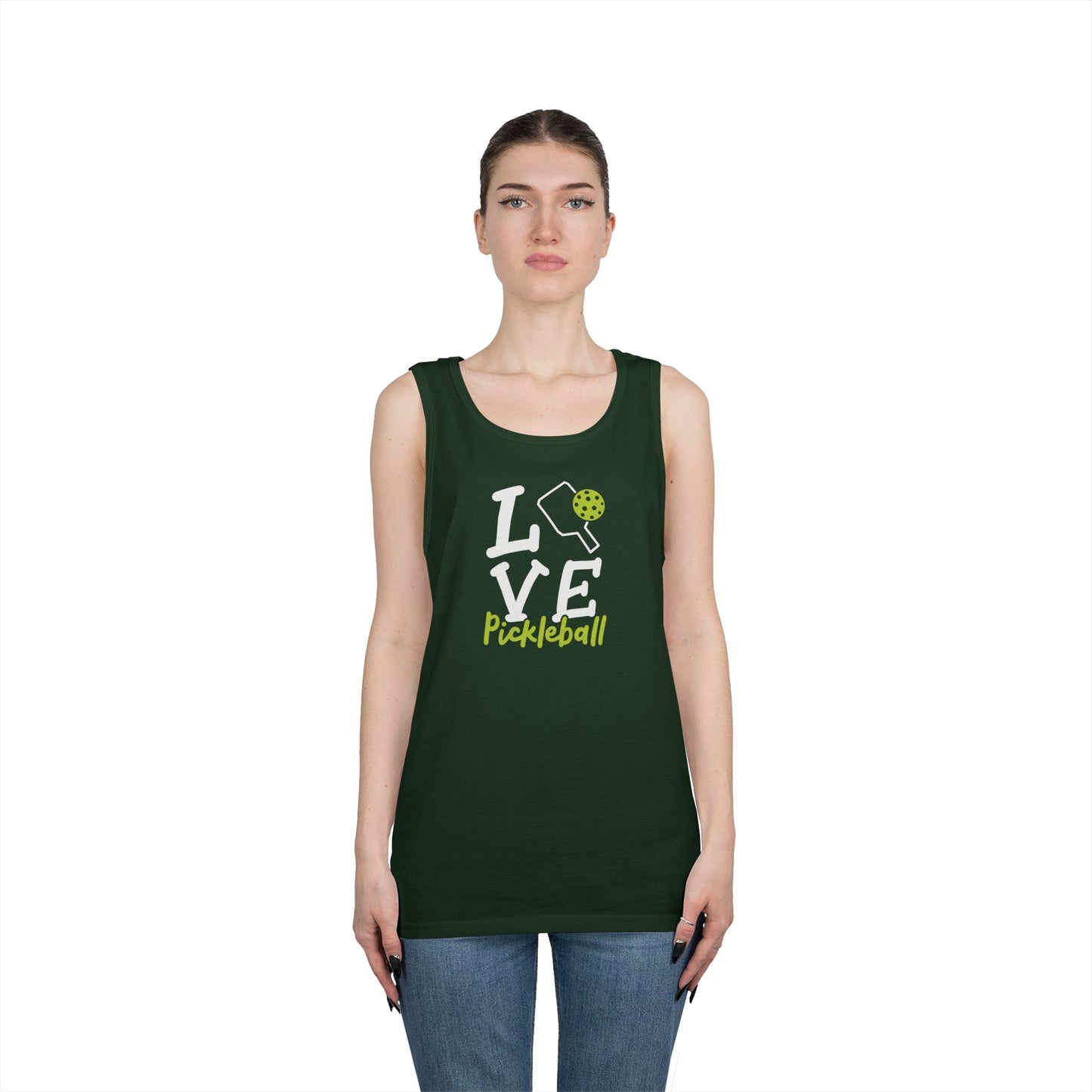 Women's Durable Pickleball Tank Top - Love Pickleball