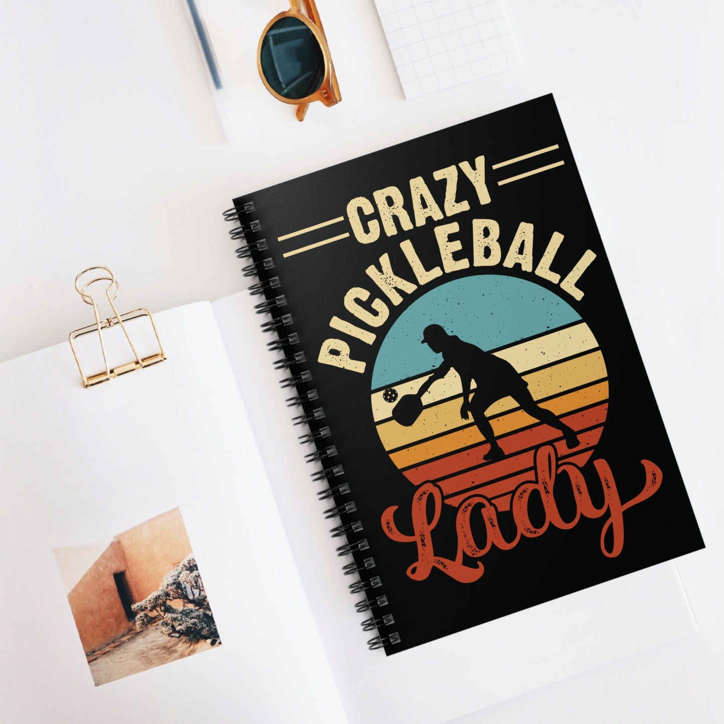 Pickleball Vibrant Notebook - Crazy Pickleball Lady