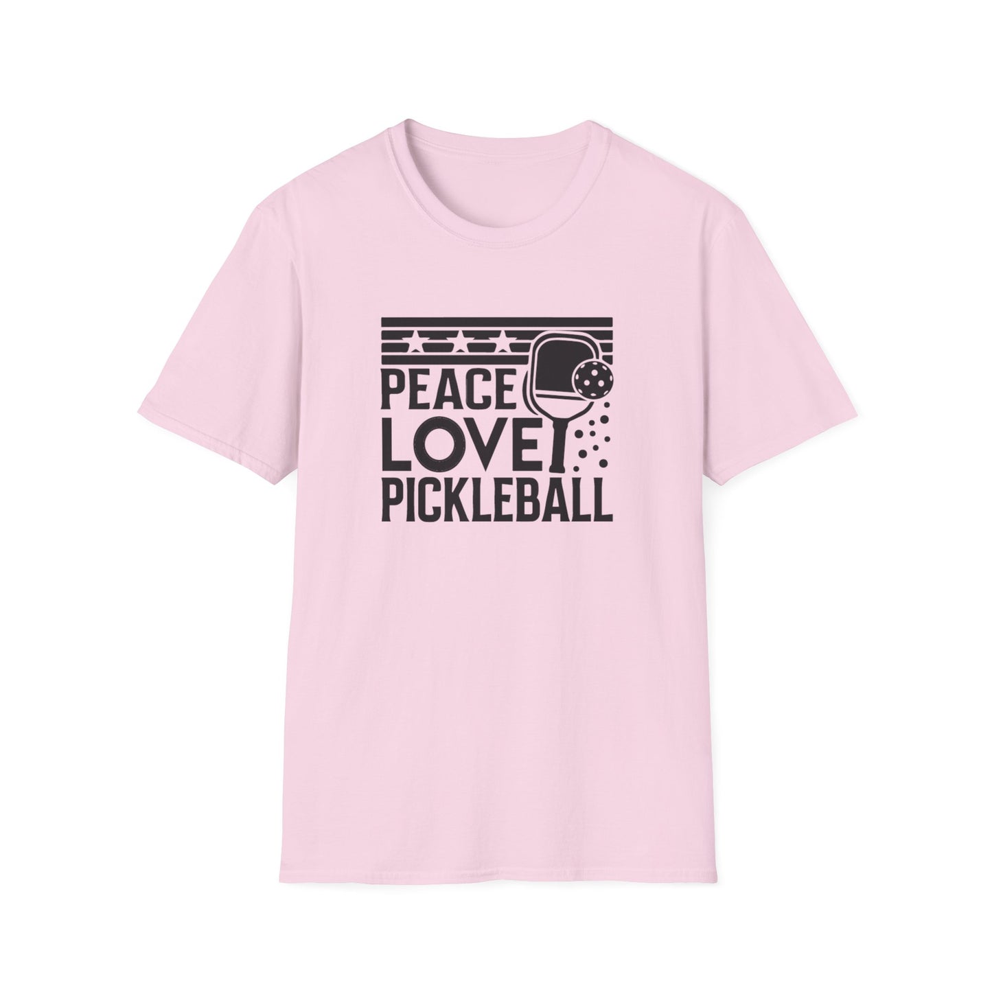Women's Durable Pickleball T-shirt - Peace love pickleball Pink